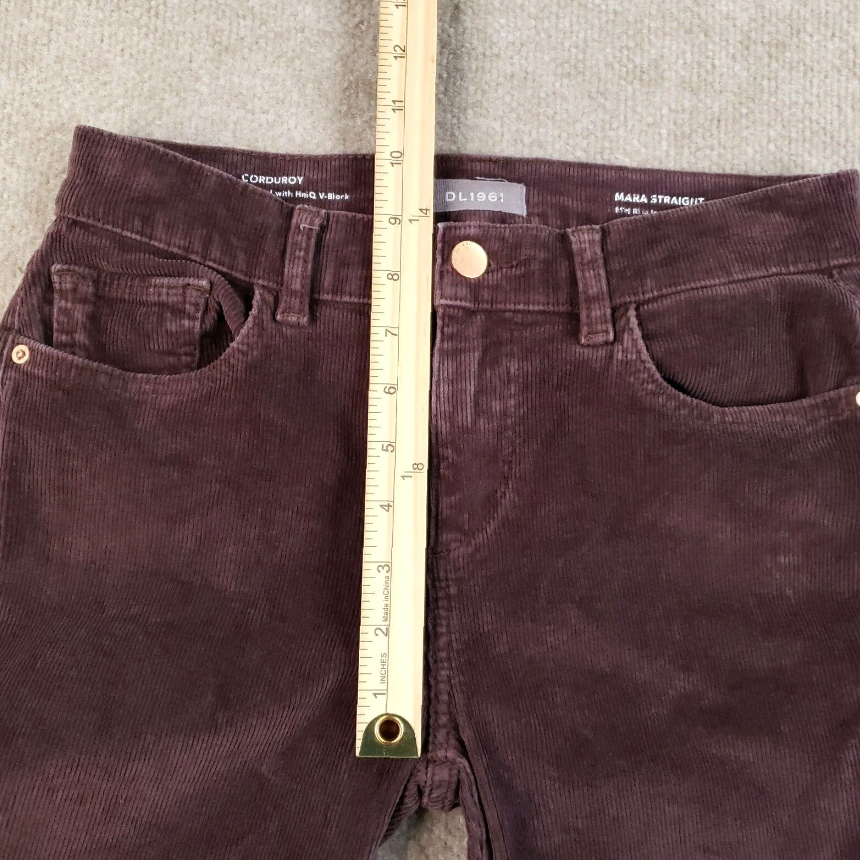 DL1961 DL1961 Corduroy Pants Women's 26 Brown Mid Rise Ankle Straight Stretch Size 26" / US 2 / IT 38 - 7 Thumbnail