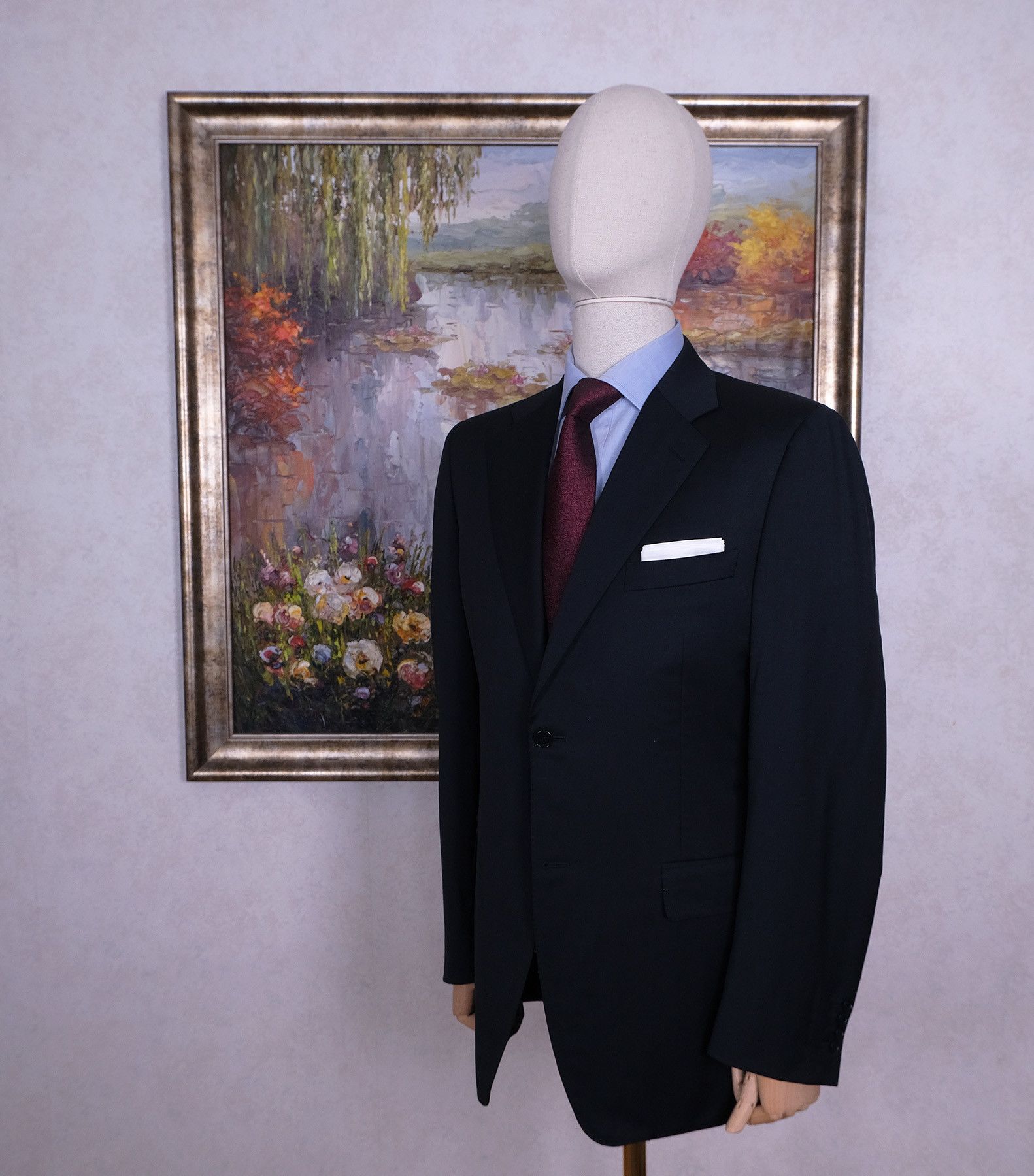 Canali Canali, dark blue suit, size 42, super 140 Size 42R - 3 Thumbnail