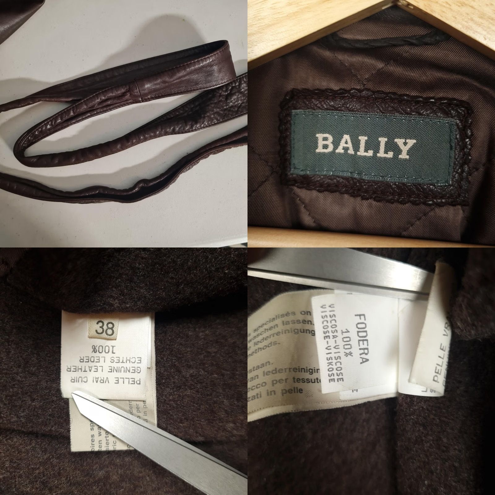 Bally Bally Coat Mens 48 Brown Leather Belted Trench Wool Lined Mid-Length Coat Size US M / EU 48-50 / 2 - 11 Thumbnail