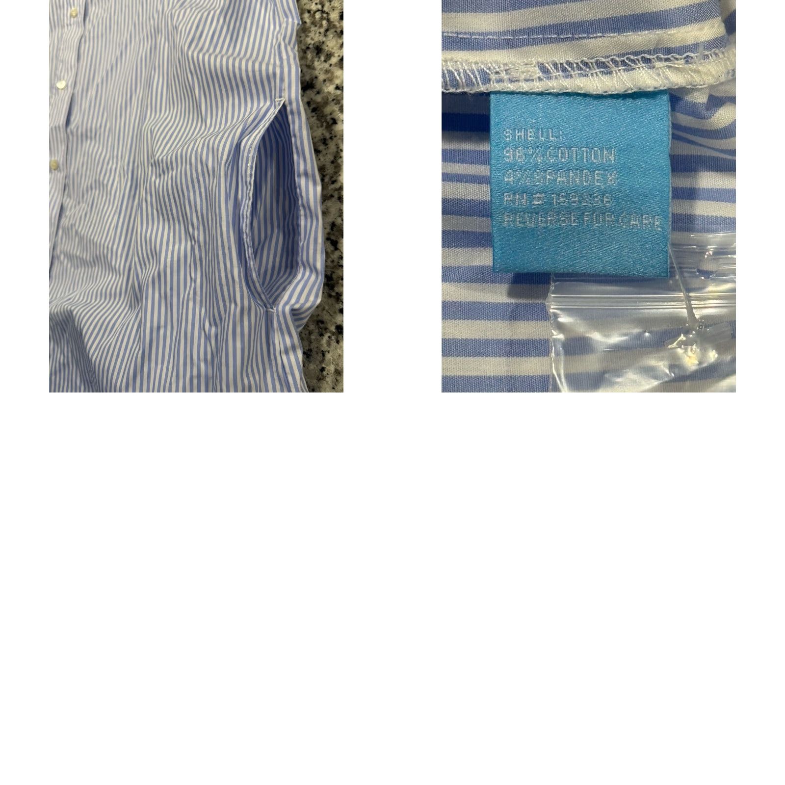 J.McLaughlin J. McLaughlin Shirt Dress Women M Blue-White Striped Midi Collared Pocket Button-Down Casual Dress Size M / US 6-8 / IT 42-44 - 8 Thumbnail