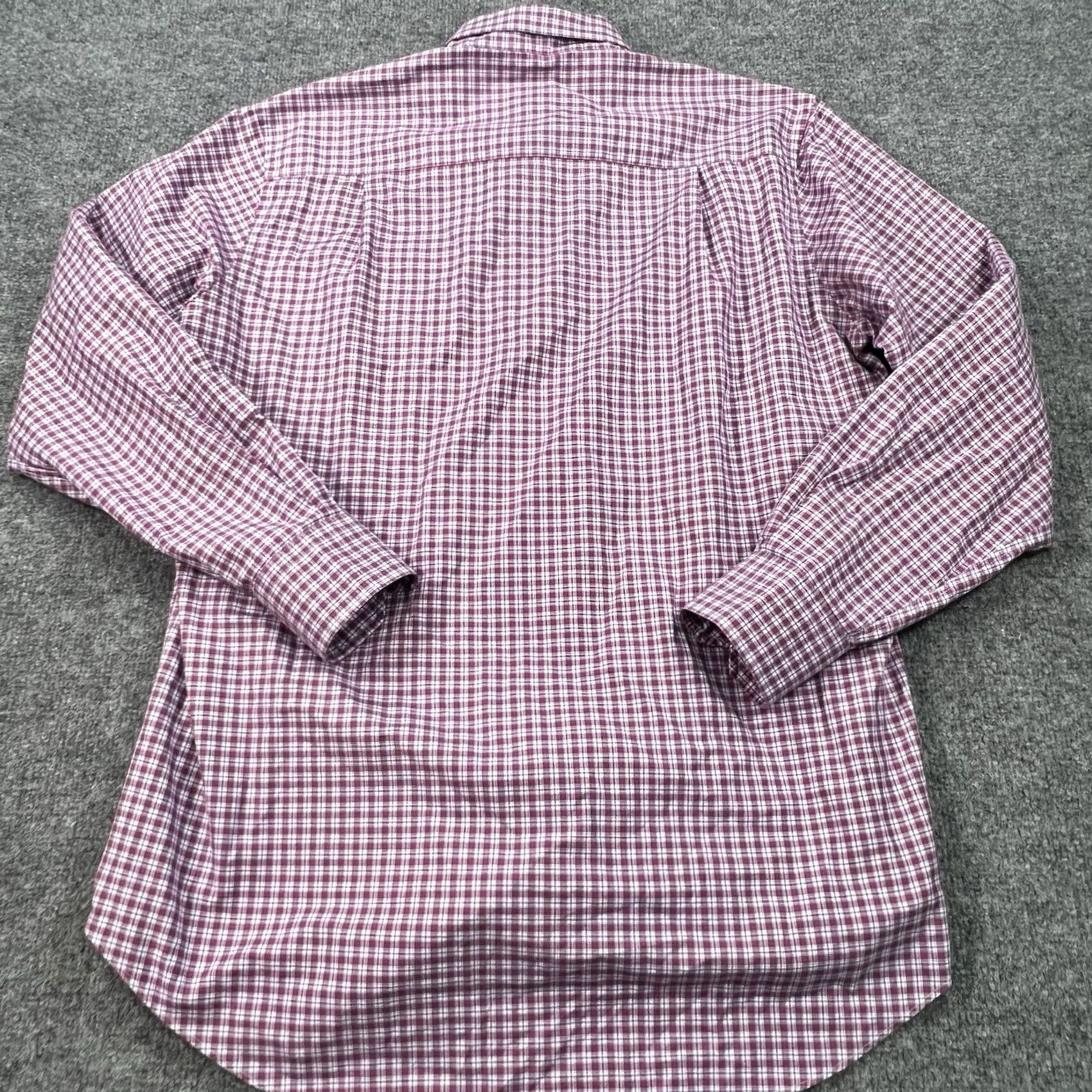 David Donahue David Donahue Dress Shirt Mens Large Red Plaid Check Button-Down Shirt Size 42R - 4 Thumbnail