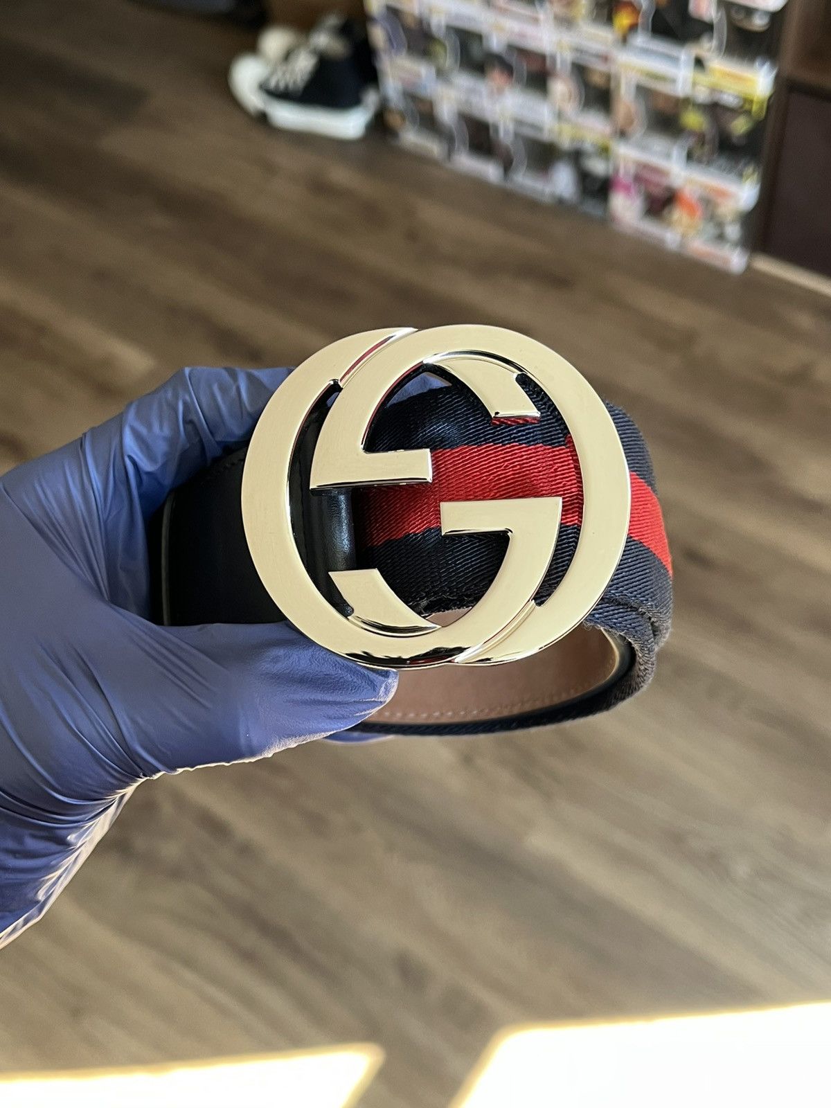 Gucci Gucci GG Buckle Web Belt Size 30 Size 30 - 2 Thumbnail