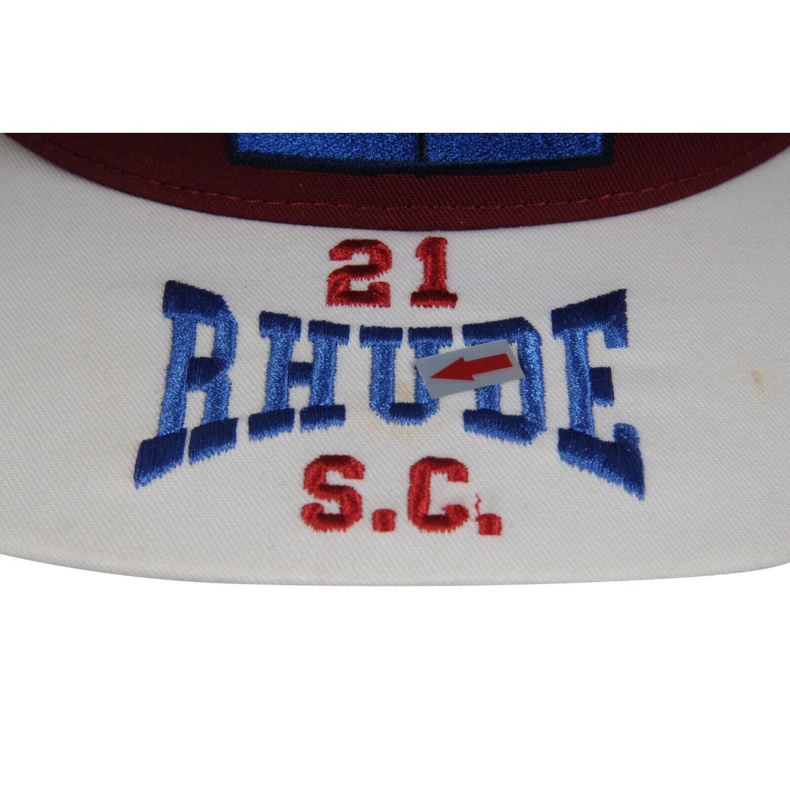 Rhude Embroidered 21 R S.C. Baseball Cap Red Burgundy - 02378 Size ONE SIZE - 8 Thumbnail
