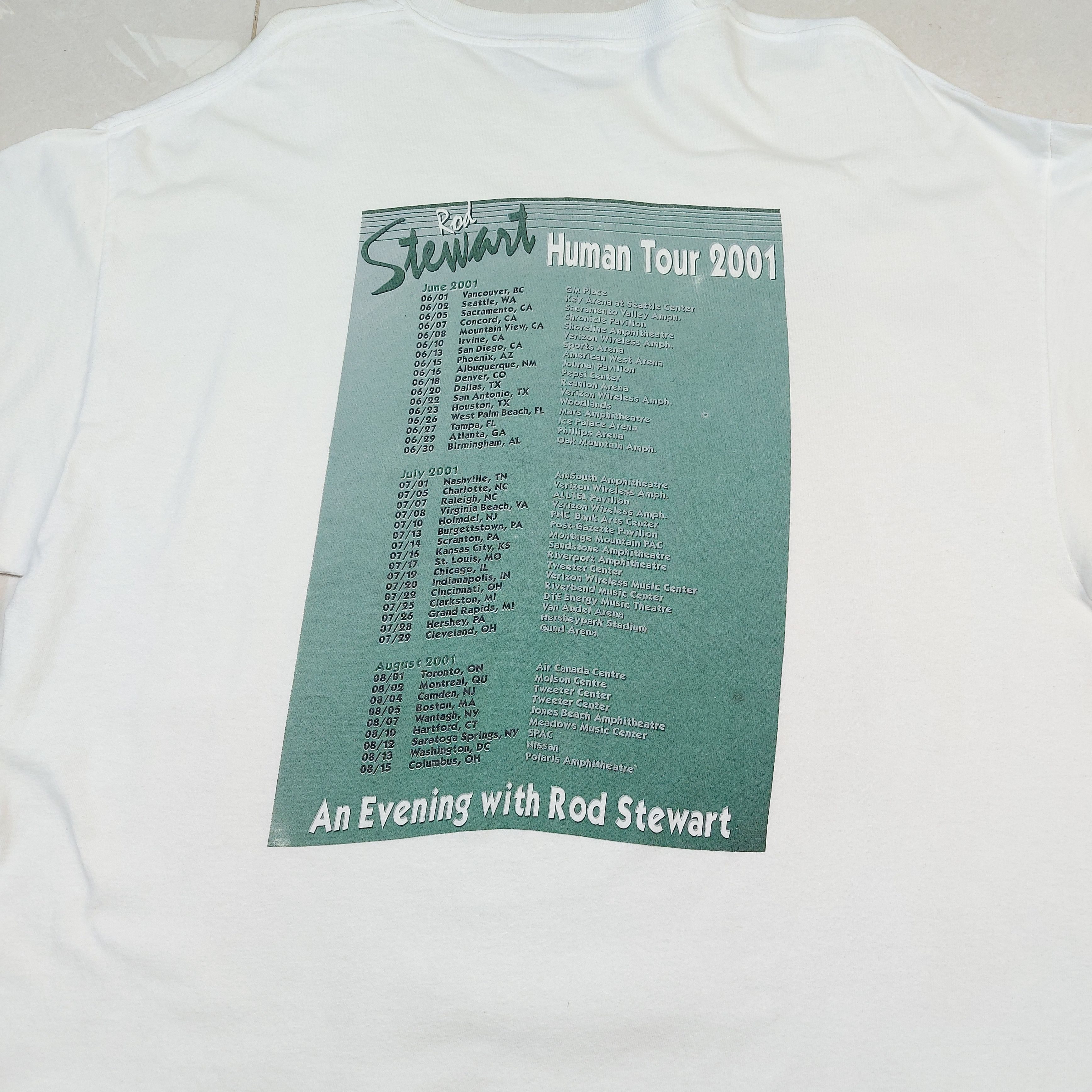 Band Tees Vintage 2001 Rod Stewart Human Tour Double-Sided TEE Size US XL / EU 56 / 4 - 12 Thumbnail