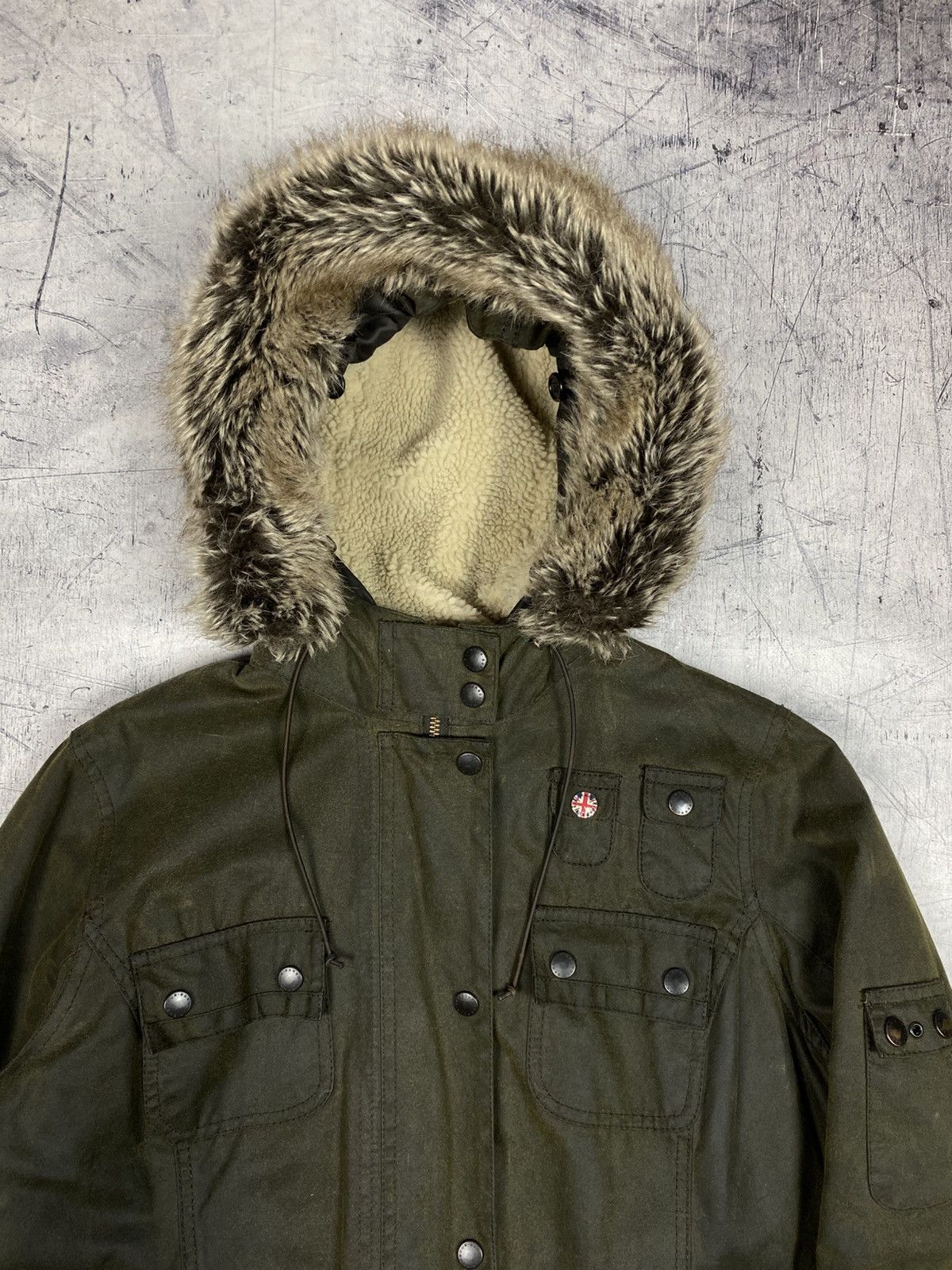 Barbour Barbour Brighton Union Jack Waxed Parka Fur Hood Size M / US 6-8 / IT 42-44 - 7 Thumbnail