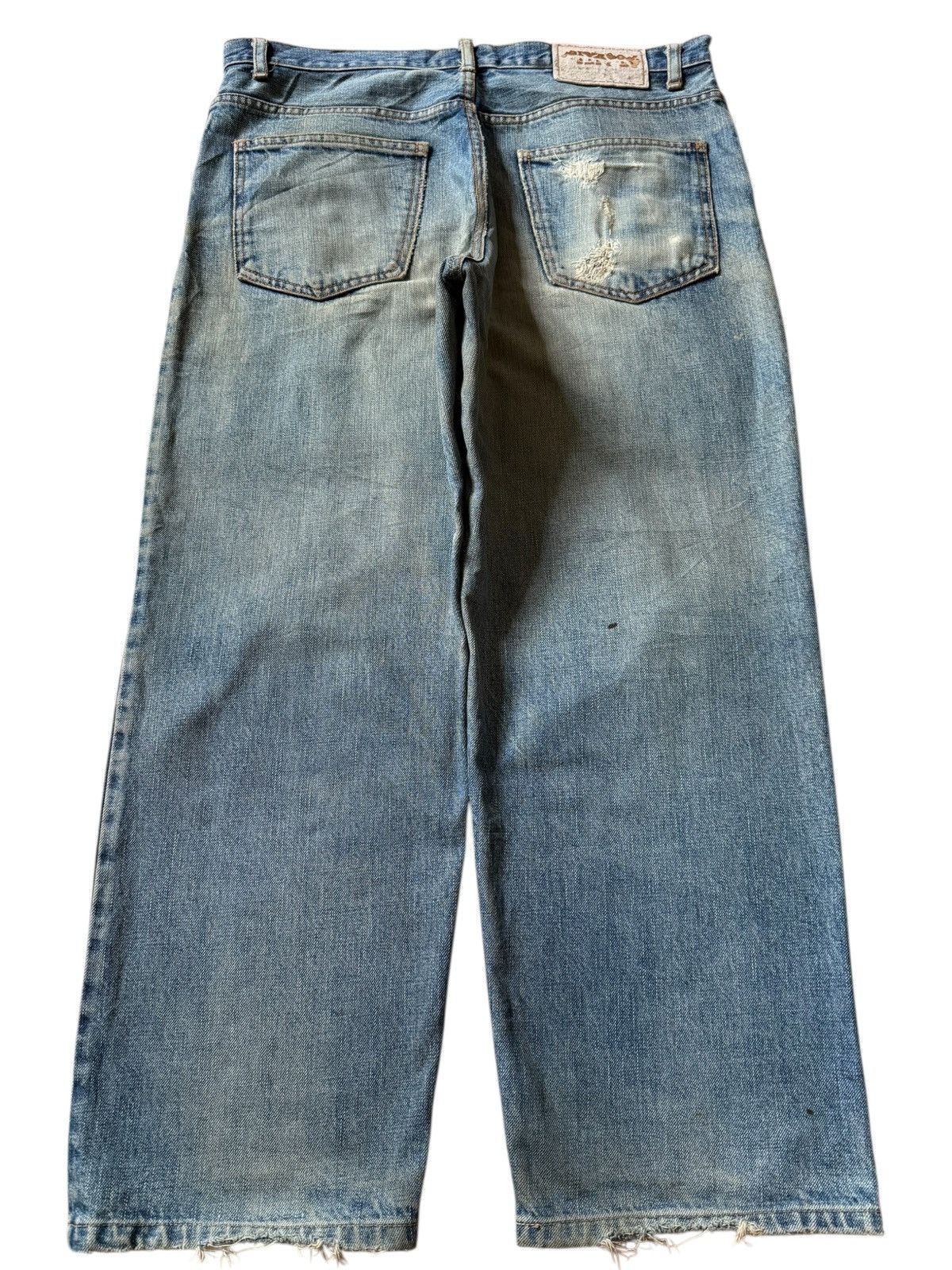 Fubu Vintage Japanese Brand Mud Wash Distress Baggy Jeans Size US 35 - 2 Thumbnail