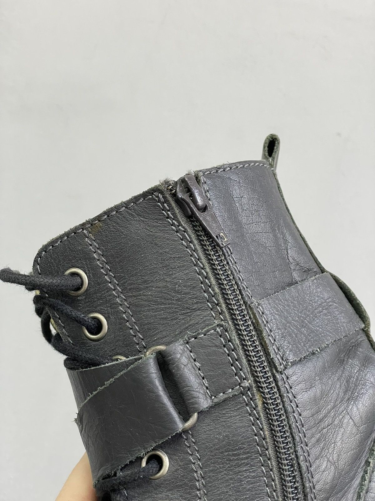 Hedi Slimane Vintage Moto Ankle Black Leather Boots A.S. 98 style 90s Size US 7.5 / IT 37.5 - 9 Thumbnail