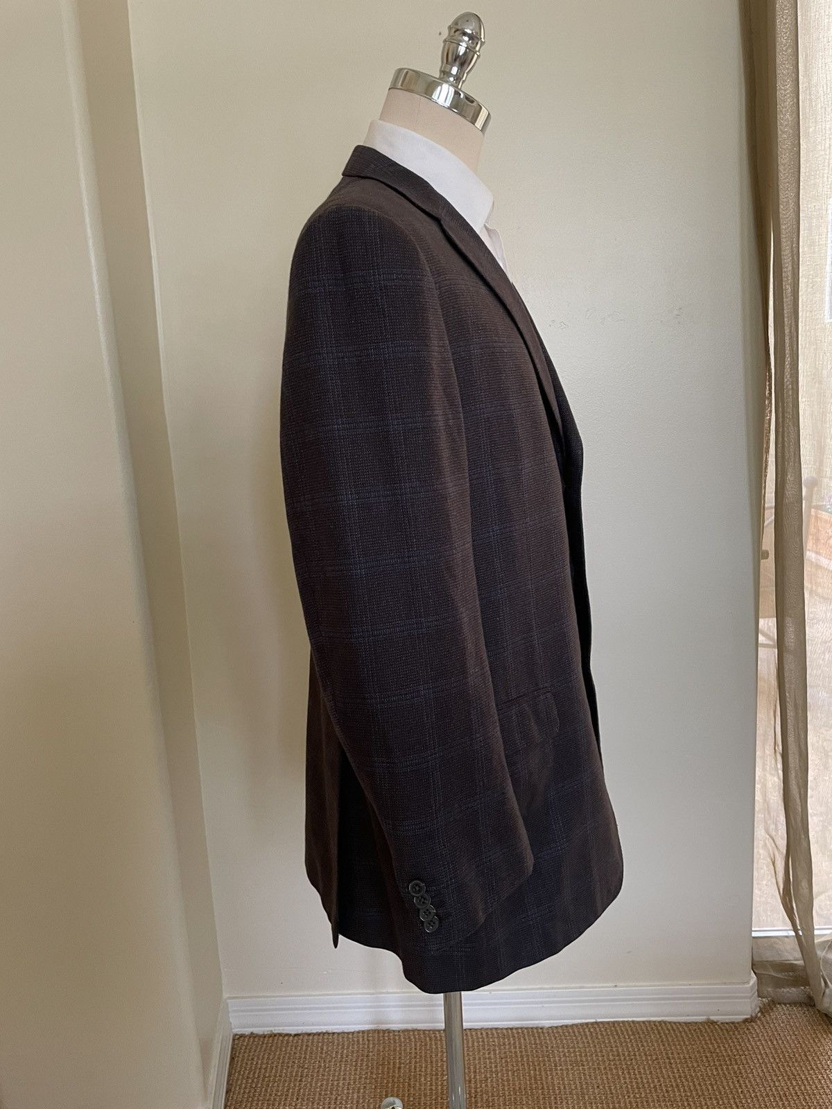 Ermenegildo Zegna Subtle Windowpane Check Silk & Cashmere Jacket Size 48R - 3 Thumbnail