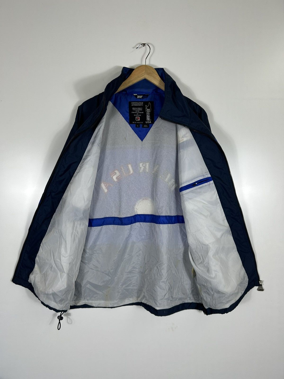 Vintage ⚡️Vintage Bear USA Zipper Windbreaker Jacket Size US L / EU 52-54 / 3 - 11 Thumbnail