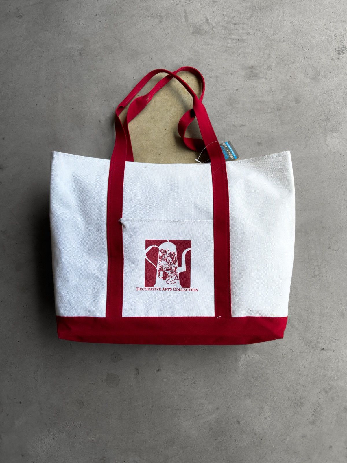 Other Y2K Retro Art Style 100% Cotton Canvas White & Red Tote Bag Size ONE SIZE - 1 Thumbnail