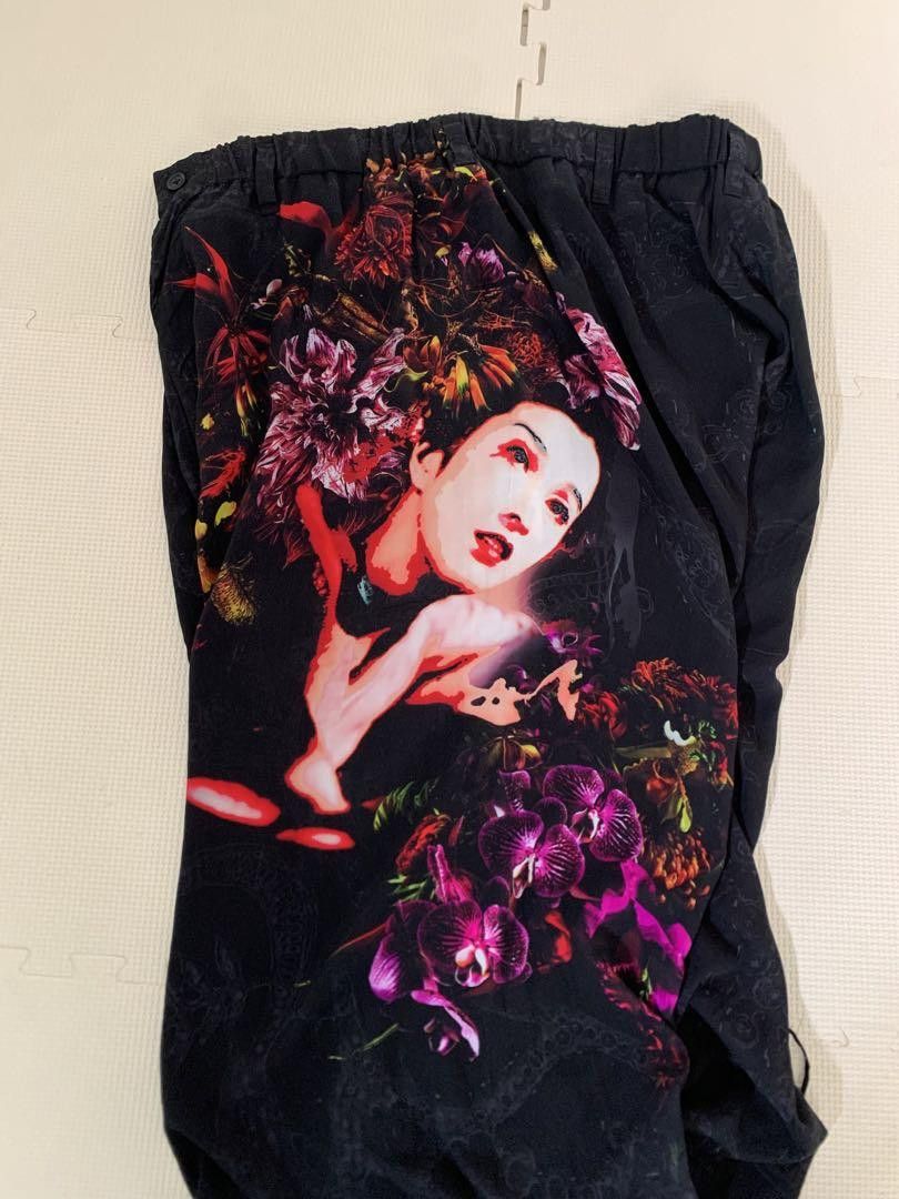 Yohji Yamamoto Black Scandal 19ss look27 printed rayon pants HH-p54-249 Size US 34 / EU 50 - 3 Thumbnail