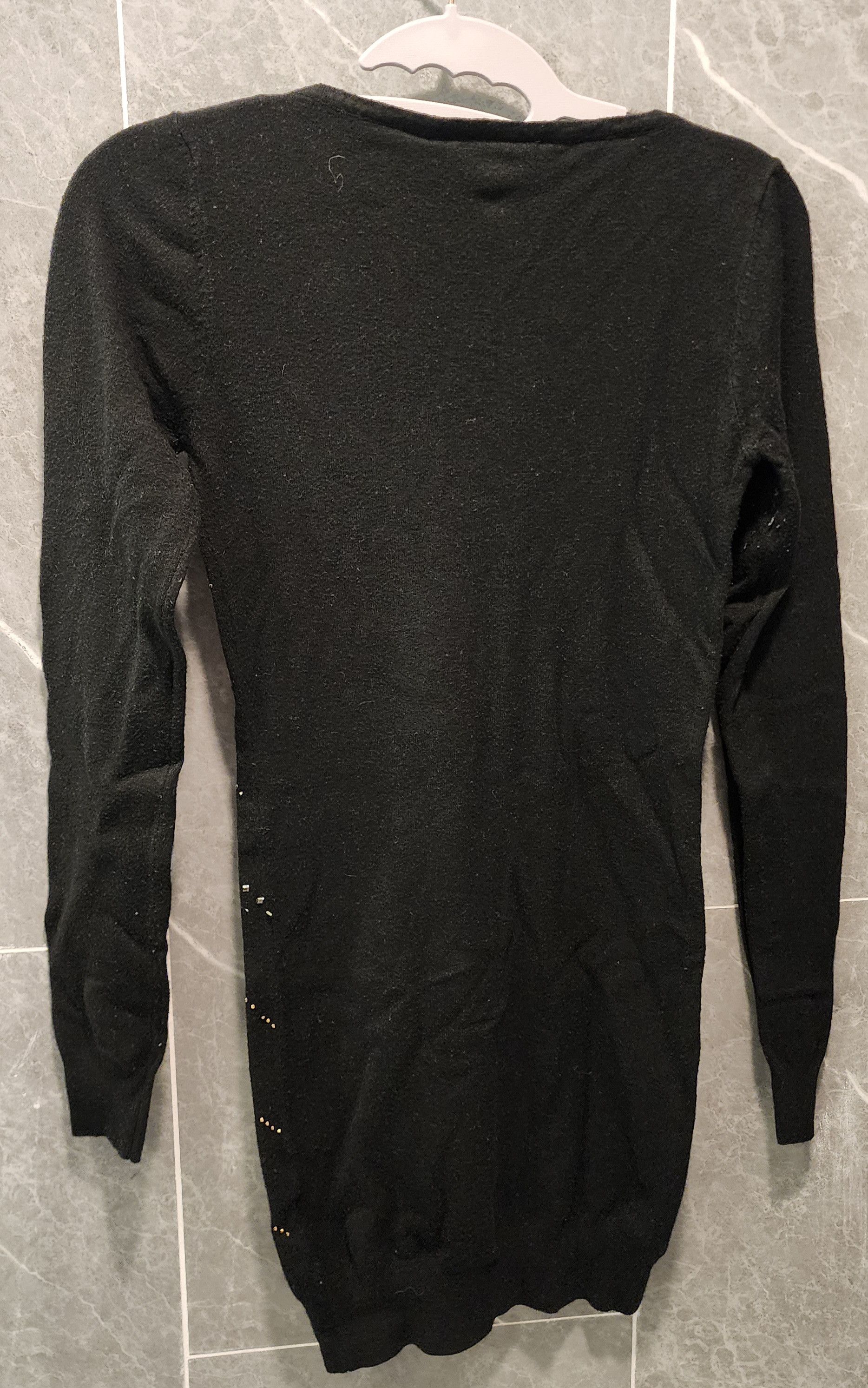 Other So Nice Rhinestone Embellished Black Sweater Dress Tunic S Size S / US 4 / IT 40 - 2 Thumbnail