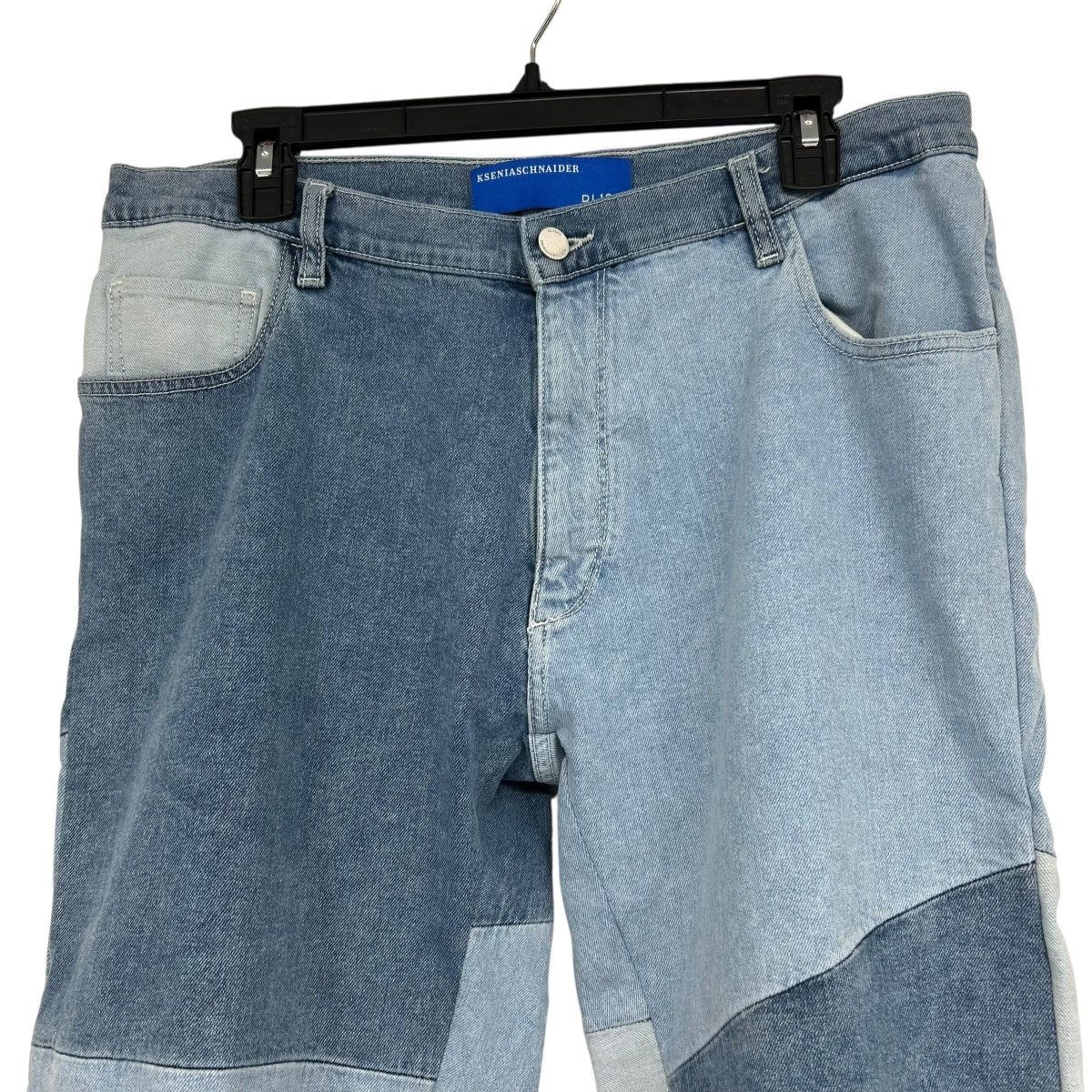 Other DL1961 x Ksenia Schnaider Zoie Wide Leg Patchwork Jeans 32 Size 32" / US 10 / IT 46 - 4 Thumbnail