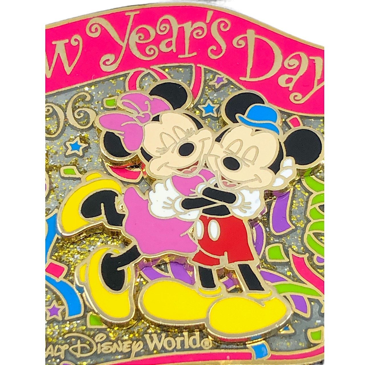 Disney Disney New Years Day 2006 Minnie & Mickey Glitter Pin 7,500 Size ONE SIZE - 3 Thumbnail