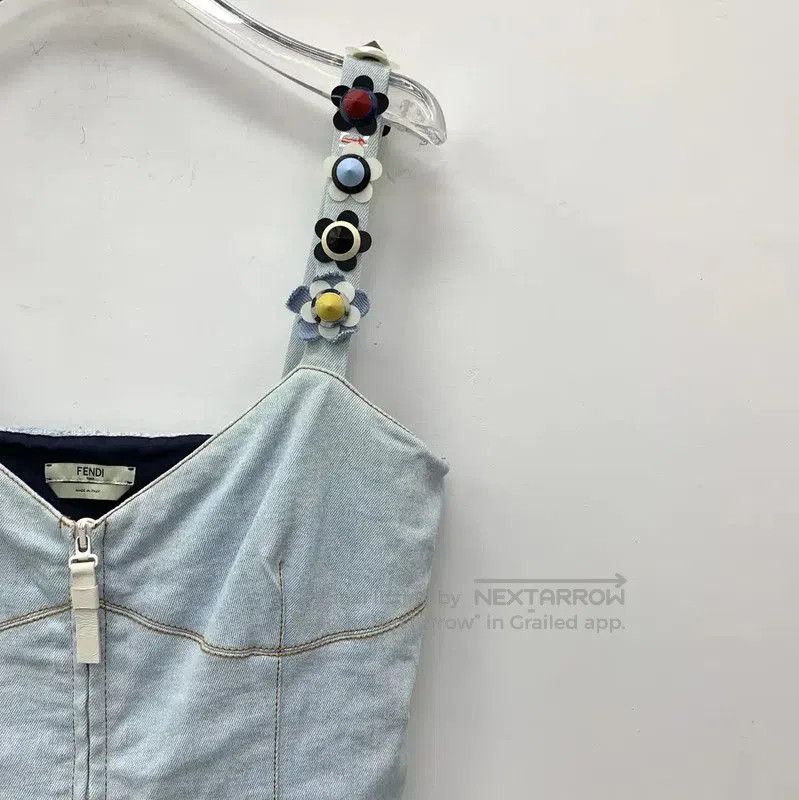 Fendi Fendi Light Blue Cotton Women's Dress . Size XXS / US 00 / IT 34 - 3 Thumbnail