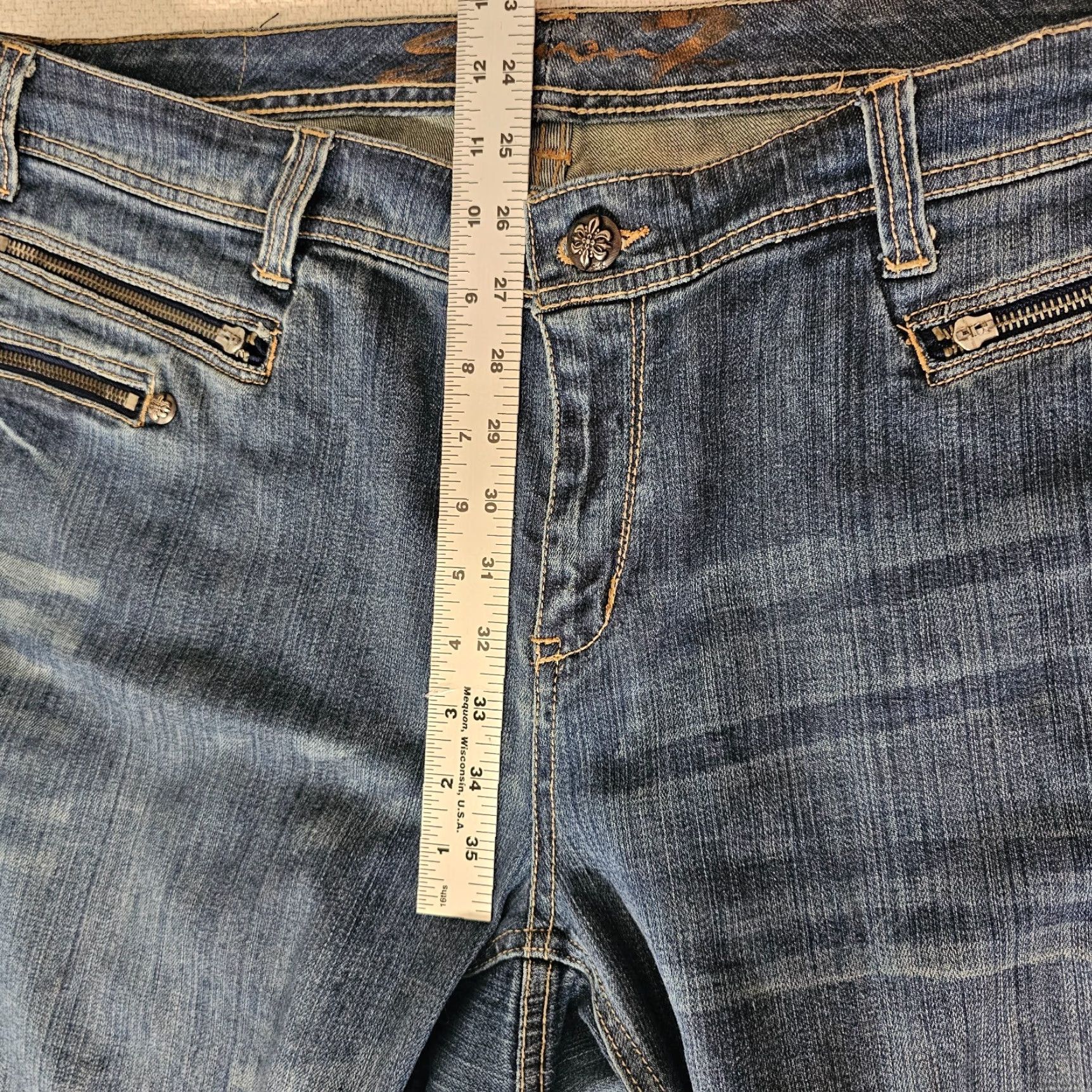 Vintage Seven7 Jeans Size 20 Womens Tower Straight Mid Rise Medium Wash Blue Denim Size 42" / US 20 - 7 Thumbnail