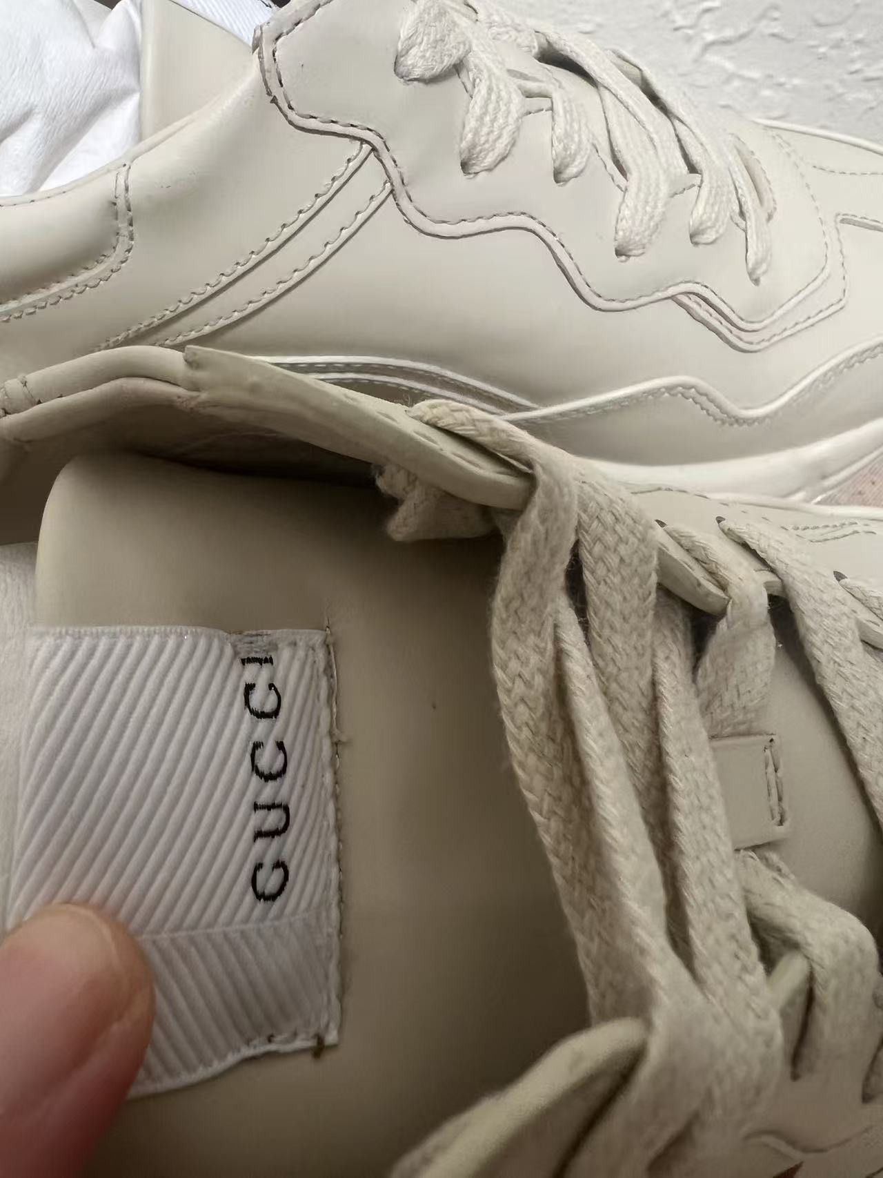Gucci Rhyton Glitter-Logo Chunky Sneaker Love Parade Off-White Size US 9.5 / IT 39.5 - 6 Thumbnail