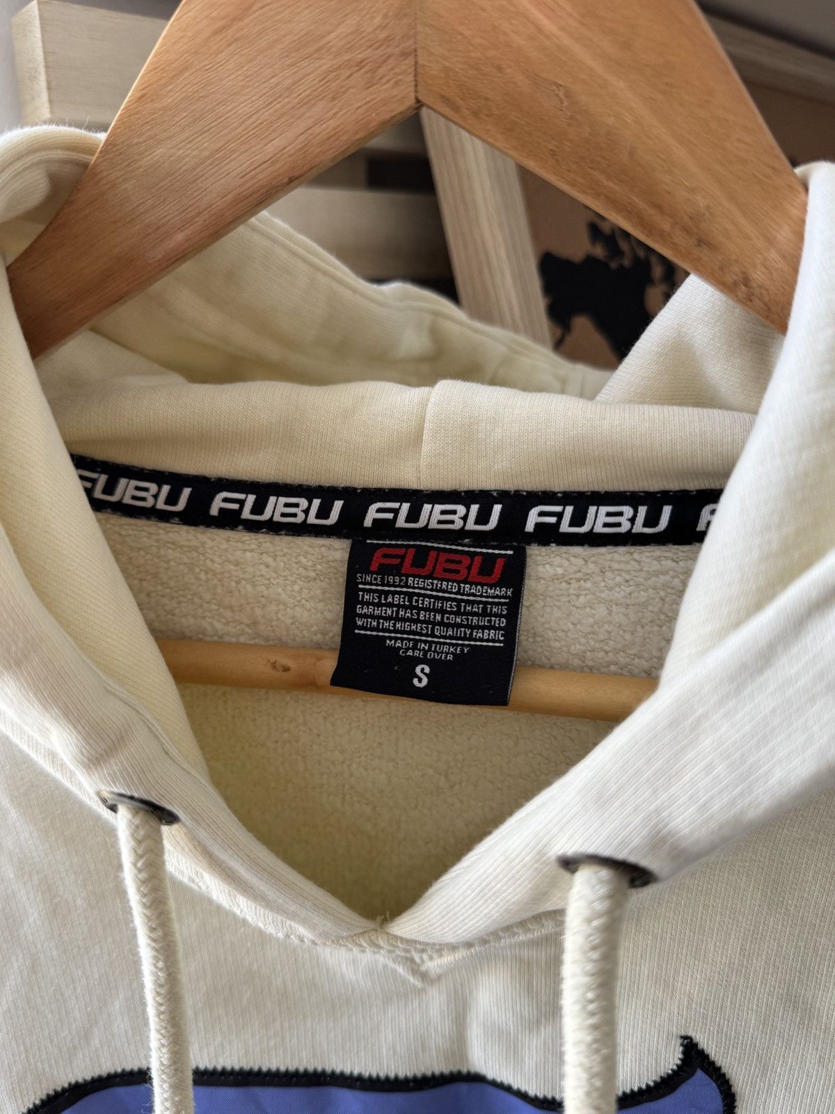 Fubu Fubu Hoodie 05 Big Logo Beige Vintage Size US S / EU 44-46 / 1 - 10 Thumbnail