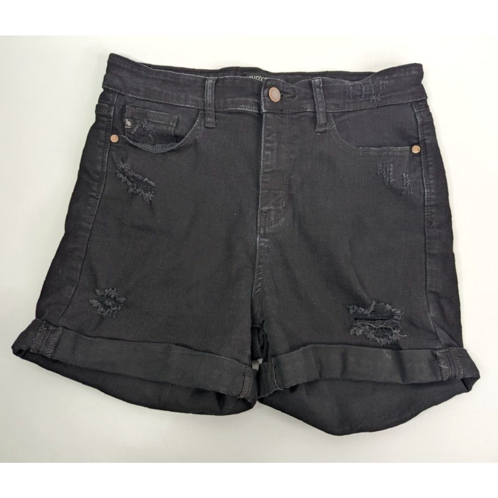 Vintage Judy Blue Black Denim Shorts JB15004BK Size 1XL Cuffed High Rise Size 40" / US 18 - 2 Thumbnail