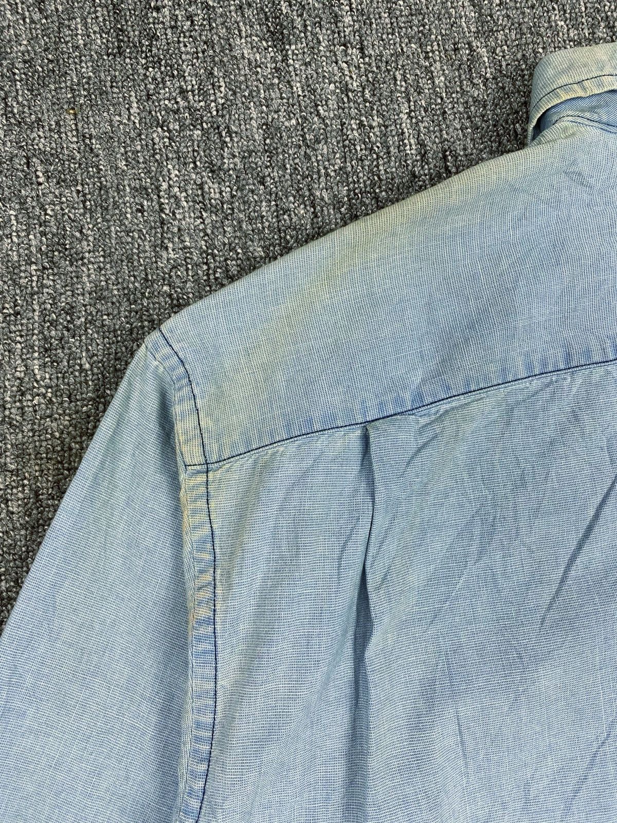 Japanese Brand Uncle Dolce Denim Distressed Shirt Size US XL / EU 56 / 4 - 15 Thumbnail