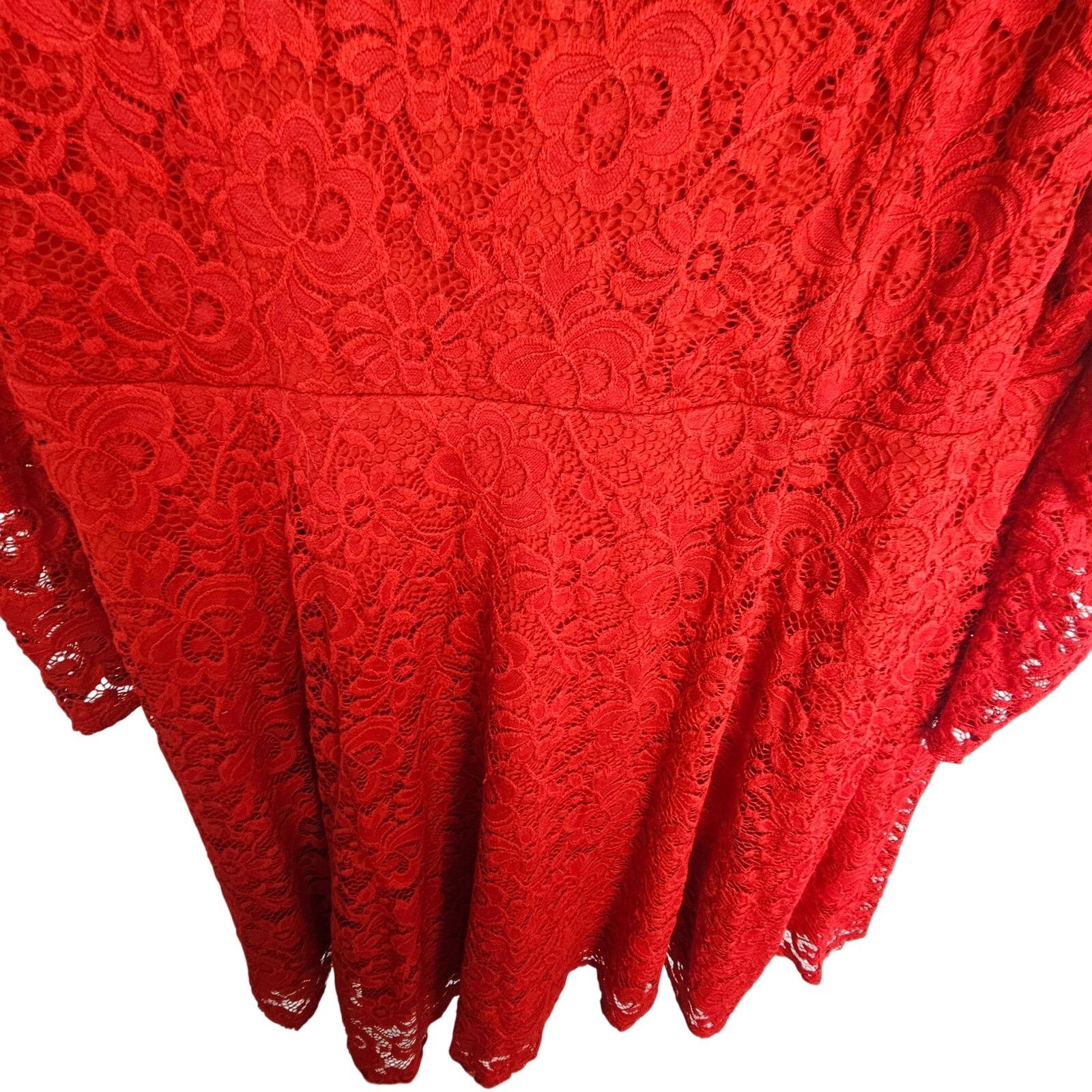 Torrid Torrid Womens Red Lace Skater Dress Size 3X Wedding Guest Size 3XL / US 20-22 - 4 Thumbnail