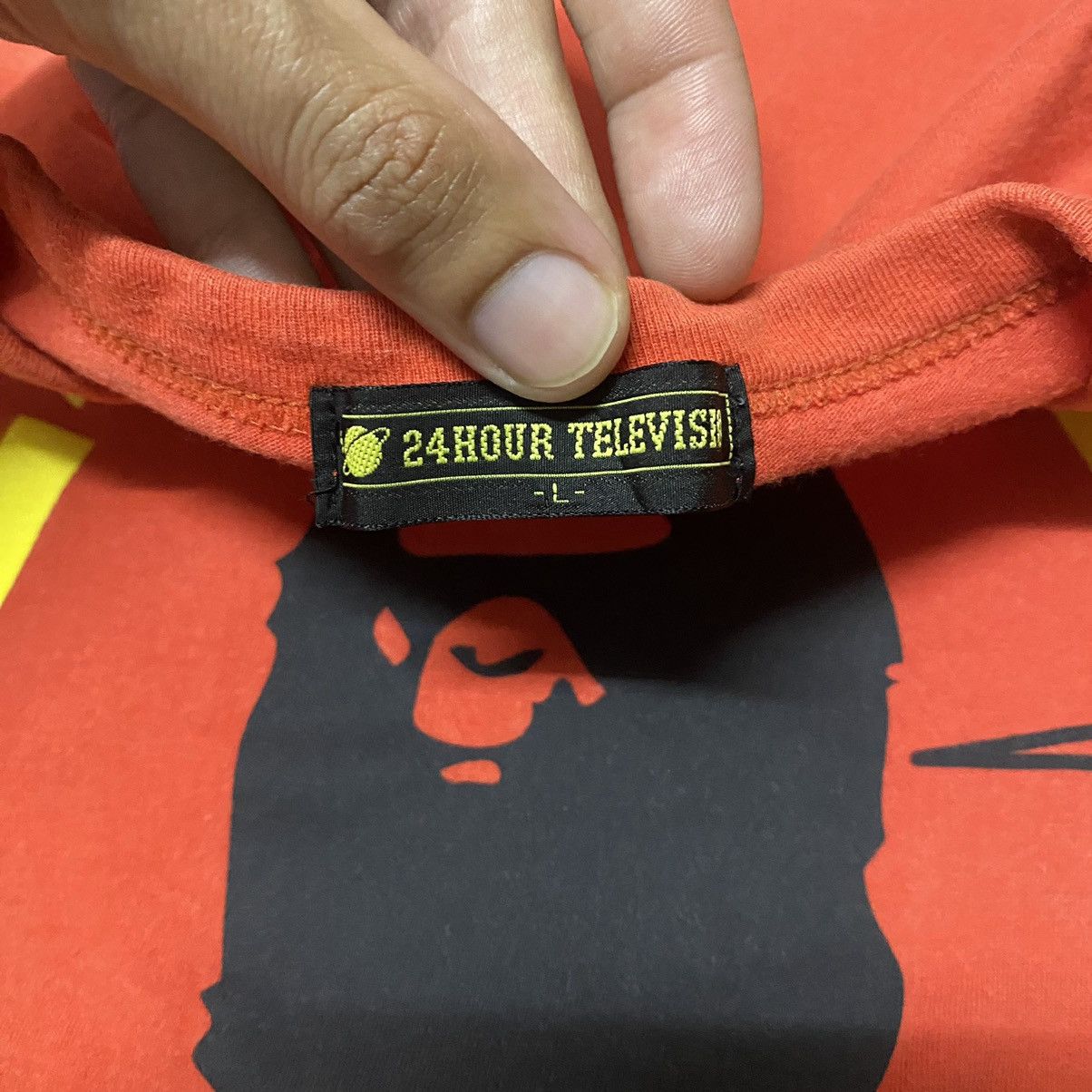 Bape × Nigo 2008 BAPE 24 HOUR TELEVISION T SHIRT NIGO COLLAB PROMO Size US L / EU 52-54 / 3 - 3 Thumbnail