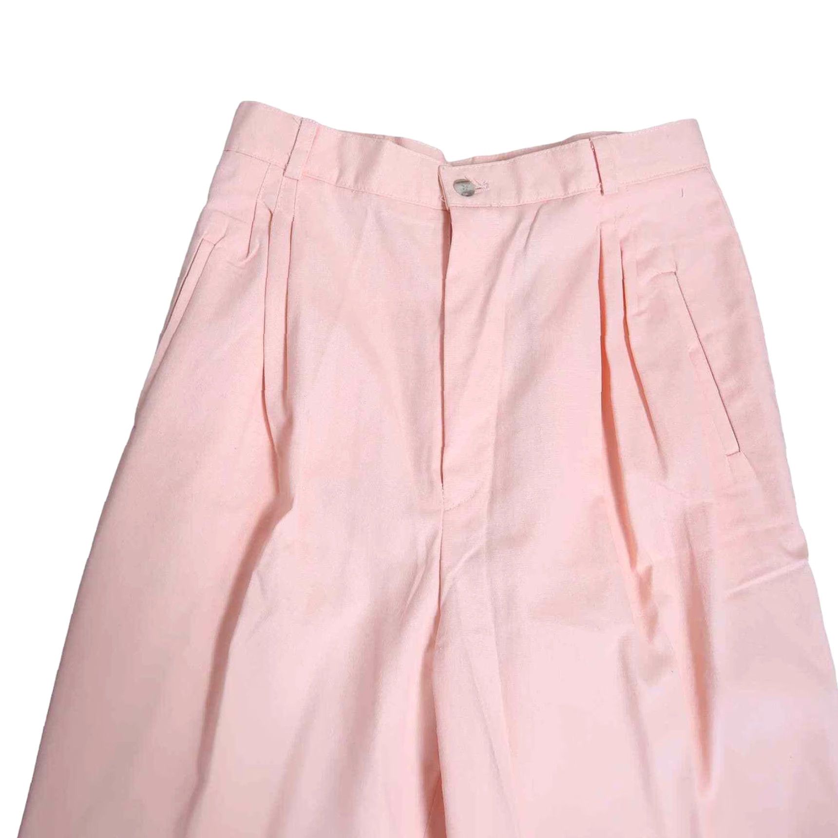 Vintage VINTAGE 80s peach orange high rise pleat front straight leg pants 26" Regular Cotton 29" Inseam 10 Mens Womens? Size 26" / US 2 / IT 38 - 2 Thumbnail