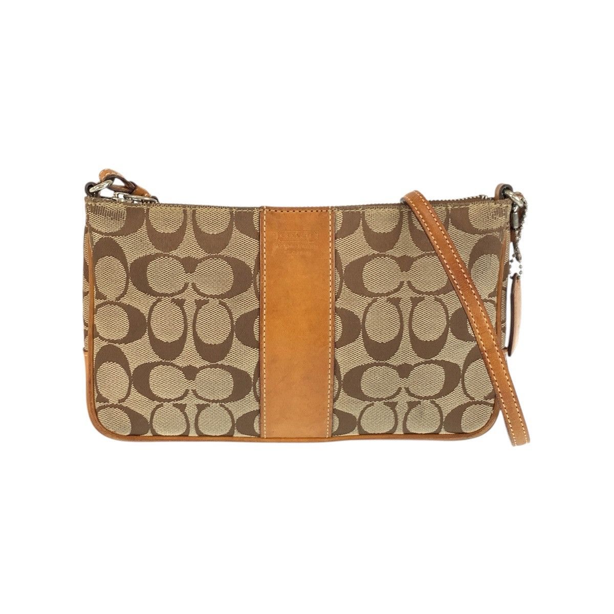 Coach Coach Signature Canvas Leather Shoulder Bag Textile Shoulder Bag 6338 Duty Free For Usa in Beige, Women's