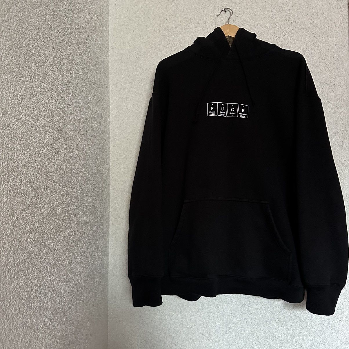 image of Vetements Chemical Fuck Hoodie in Black, Men's (Size Medium)