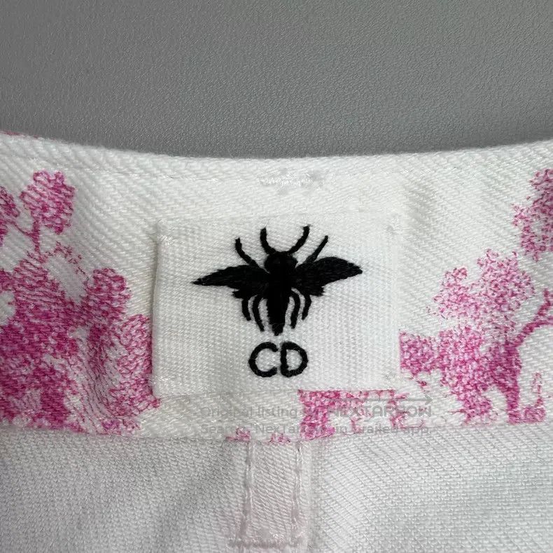 Dior Dior White and pink jungle animal denim cotton shorts Size 25" / US 0 / IT 36 - 5 Thumbnail