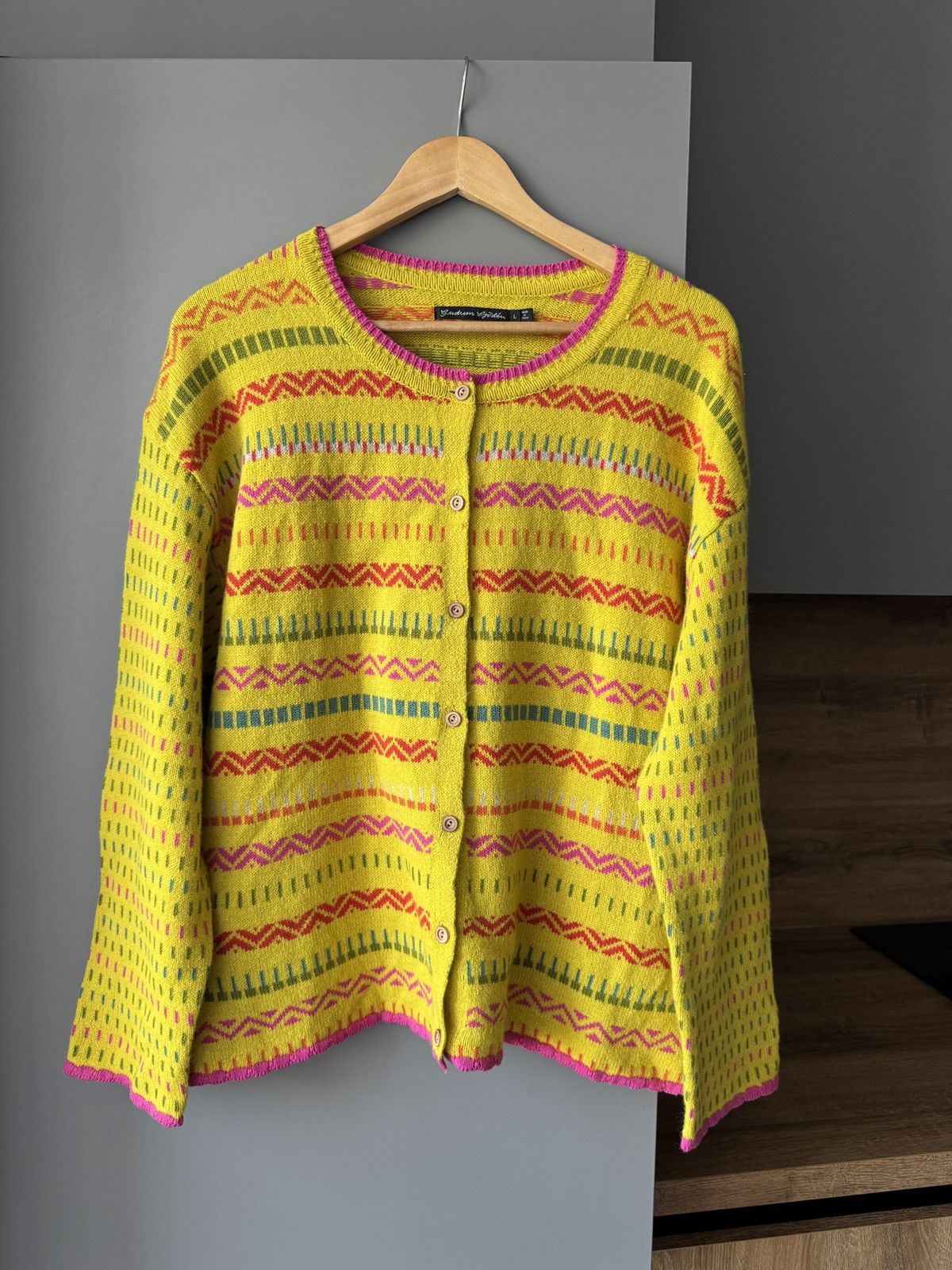 Gudrun Sjoden Güdrun Sjoden Scandinavian Wool Hemp Blend Ethnic Cardigan Size L / US 10 / IT 46 - 1 Thumbnail