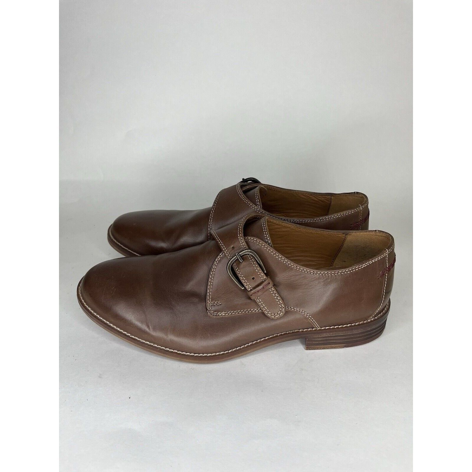 Hush Puppies Hush Puppies Brown Leather Monk Strap Loafers Dress Shoes Me Size US 10.5 / EU 43-44 - 3 Thumbnail