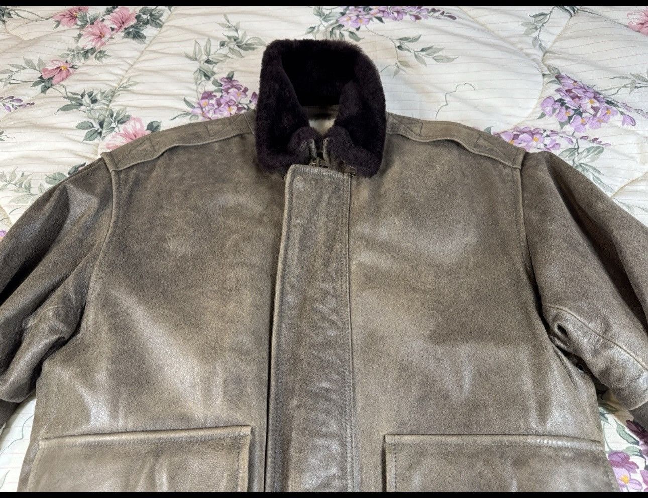 L.L. Bean L.L. Bean Brown Goatskin Leather Shearling Bomber Jacket S Size US S / EU 44-46 / 1 - 22 Thumbnail