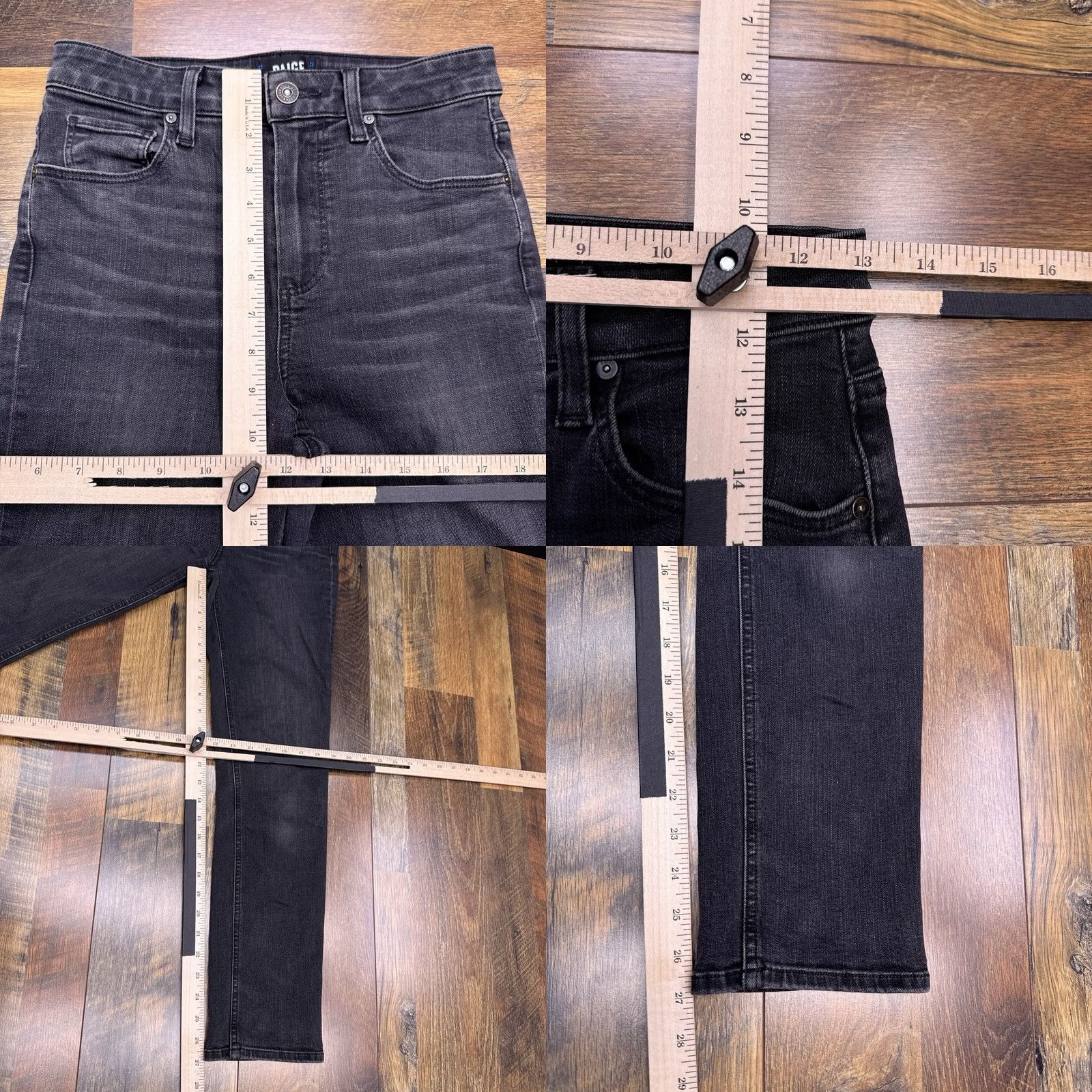 Paige Paige Jeans Slim Womens 26 Black High Rise Stretch Denim 5-Pocket Logo Straight City Vintage: No Mens Womens Size 26" / US 2 / IT 38 - 8 Thumbnail