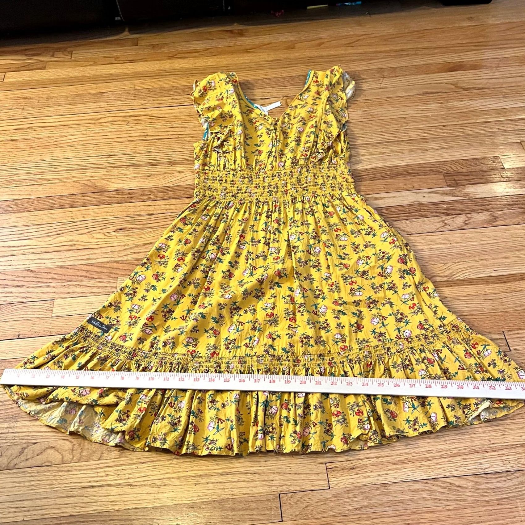 Vintage Matilda Jane Dress Brilliant Daydream Fantasy Mustard Yellow Floral S Womens Dress Knee Length Fit & Flare Size S / US 4 / IT 40 - 5 Thumbnail