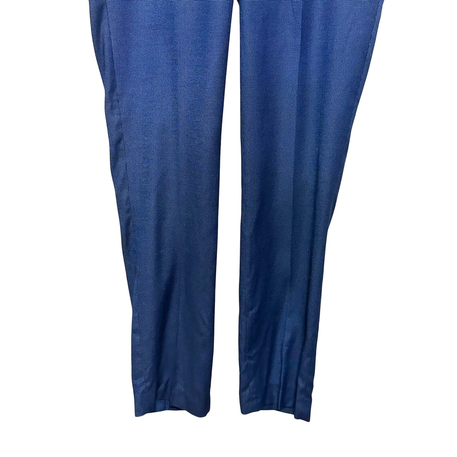 Other ZNT18 Trouser Dress Pants Sleek Flat Front Blue 39X33 Size US 39 - 3 Thumbnail