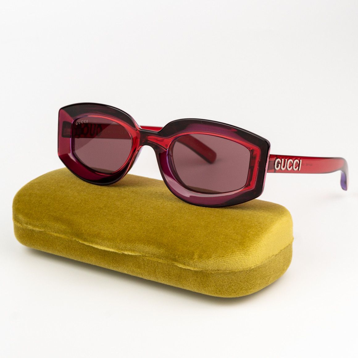 Gucci NEW Gucci GG1719S 004 Red Violet Women Square Sunglasses Size ONE SIZE - 1 Thumbnail