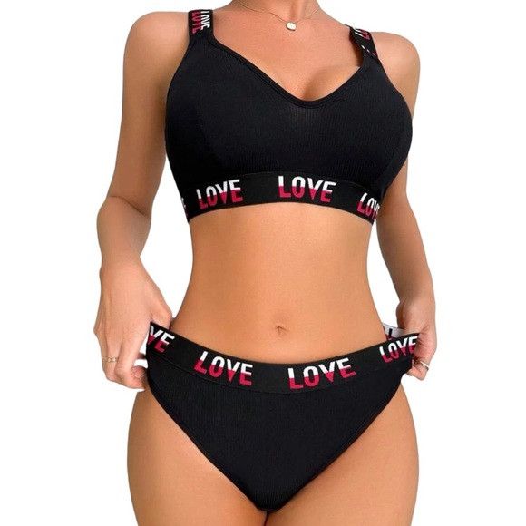 Other Letter Tape Panel Bra & Pantie Set Size S / US 4 / IT 40 - 1 Thumbnail
