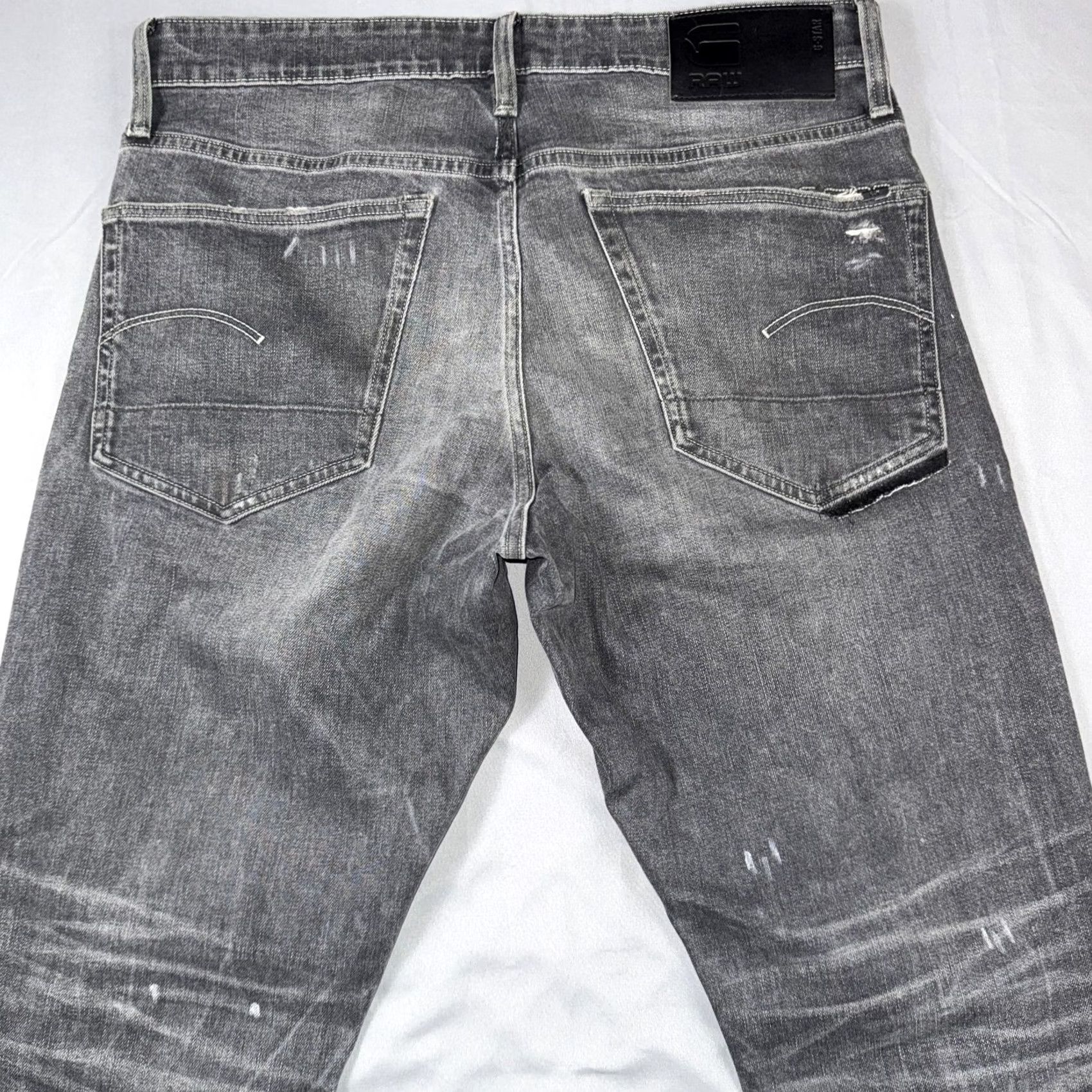 Vintage G-Star 3301 Jeans Mens 32x32 Gray Distressed Denim Slim Straight Tapered Pockets 3301 RAW 3301 Straight Tapered Chara Wash Size US 32 / EU 48 - 7 Thumbnail