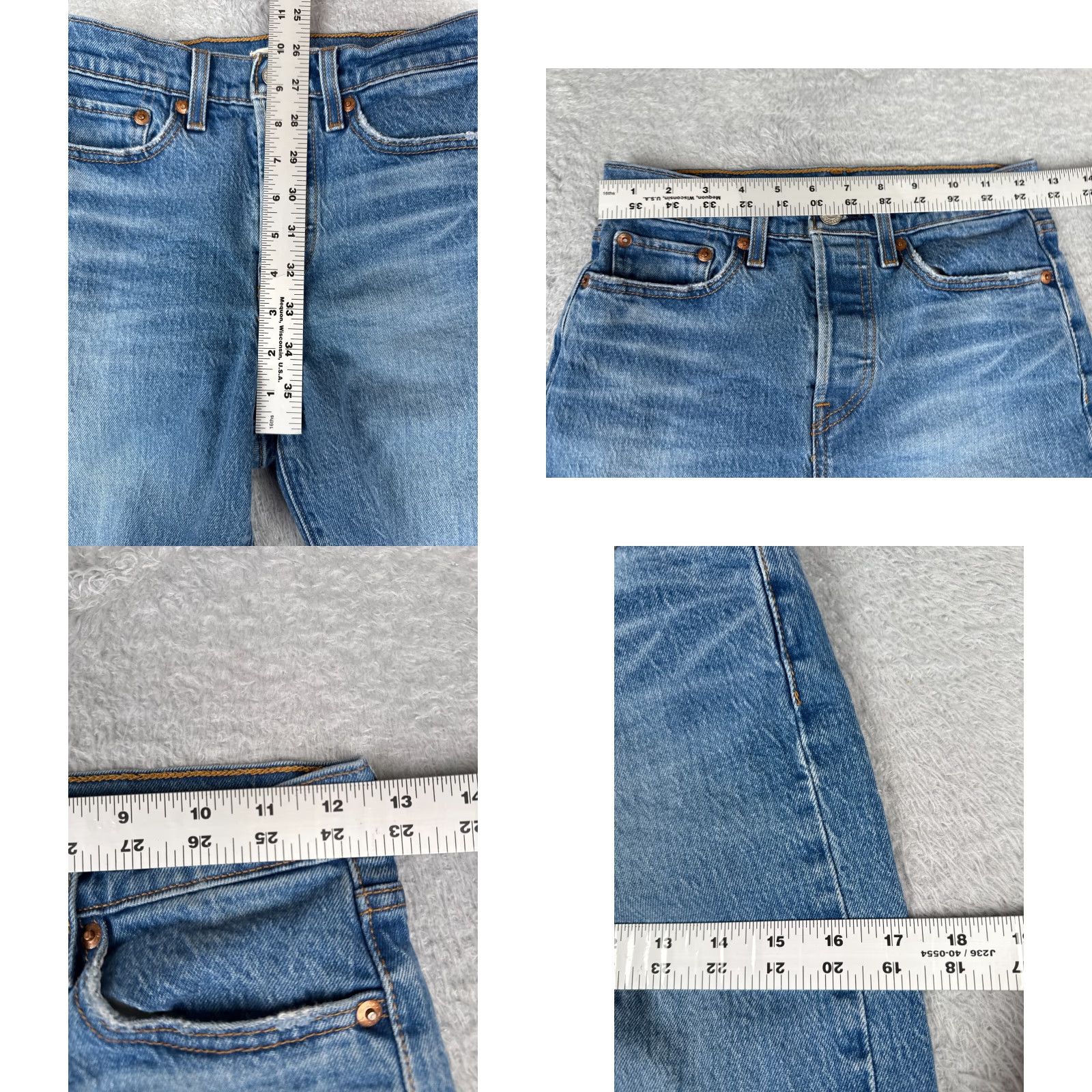 Levi's Levis Premium Jeans Women 25 Blue Denim Wedgie Distressed Big E 25x26 Size 42" / US 20 - 9 Thumbnail