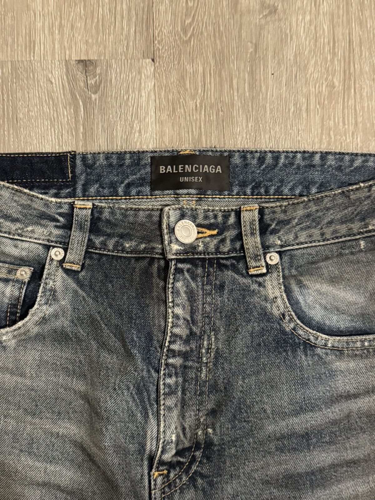 Balenciaga Balenciaga SS23 Mud “Oil Spill” Denim Size US 30 / EU 46 - 2 Thumbnail