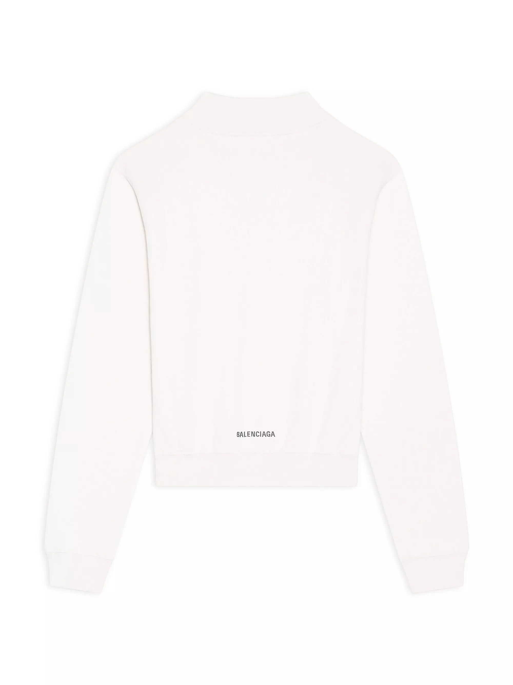 Balenciaga o1bcso1str0525 Back Hem Shrunk Sweatshirt in Chalky White Size M / US 6-8 / IT 42-44 - 3 Thumbnail