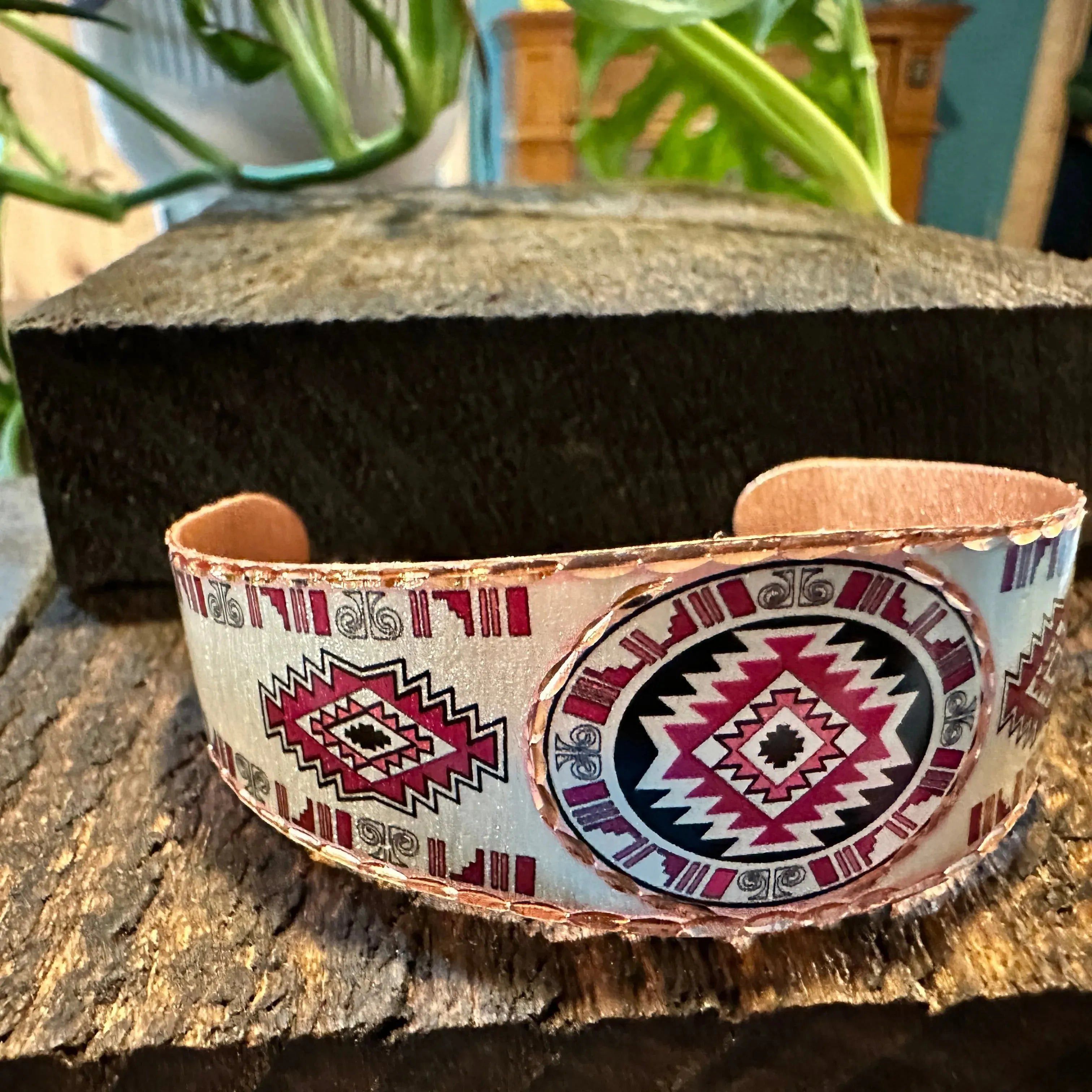 Other Handmade Boho Native American Cuff Bracelet, Southwest Nativ Size ONE SIZE - 7 Thumbnail