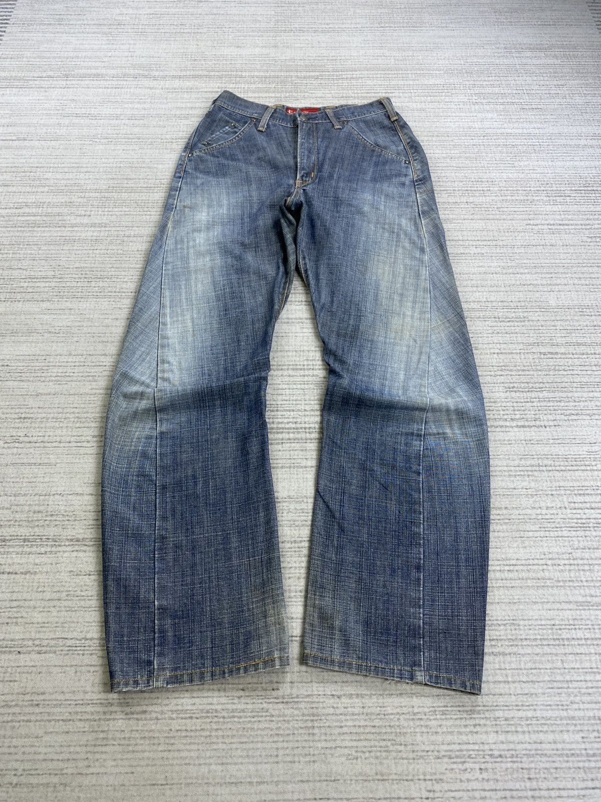 Edwin × Le Grande Bleu (L.G.B.) × Vintage Vintage Edwin E- Function Curve Distressed Denim Pants Size US 28 / EU 44 - 1 Thumbnail