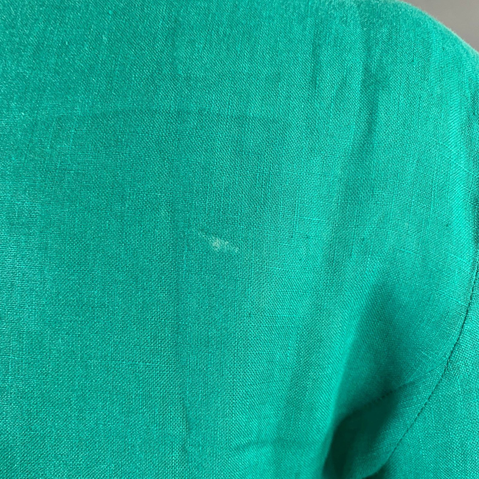 Giorgio Armani GIORGIO ARMANI Size 8 Teal Linen 3/4 Sleeves Shirt Size M / US 6-8 / IT 42-44 - 4 Thumbnail