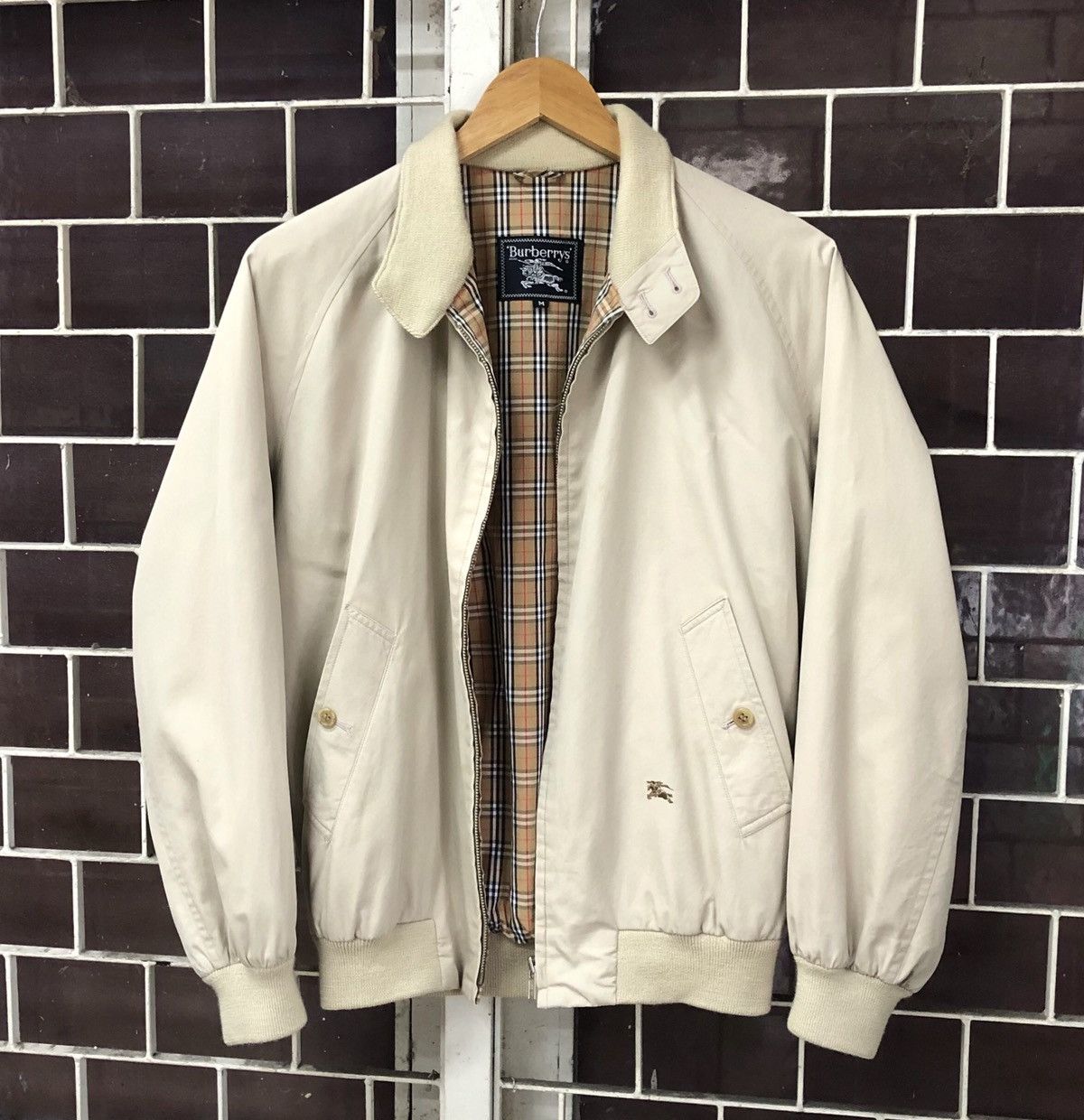 Burberry VTG Burberrys Embroidery Logo Lined Novacheck Bomber Jacket Size US M / EU 48-50 / 2 - 1 Thumbnail