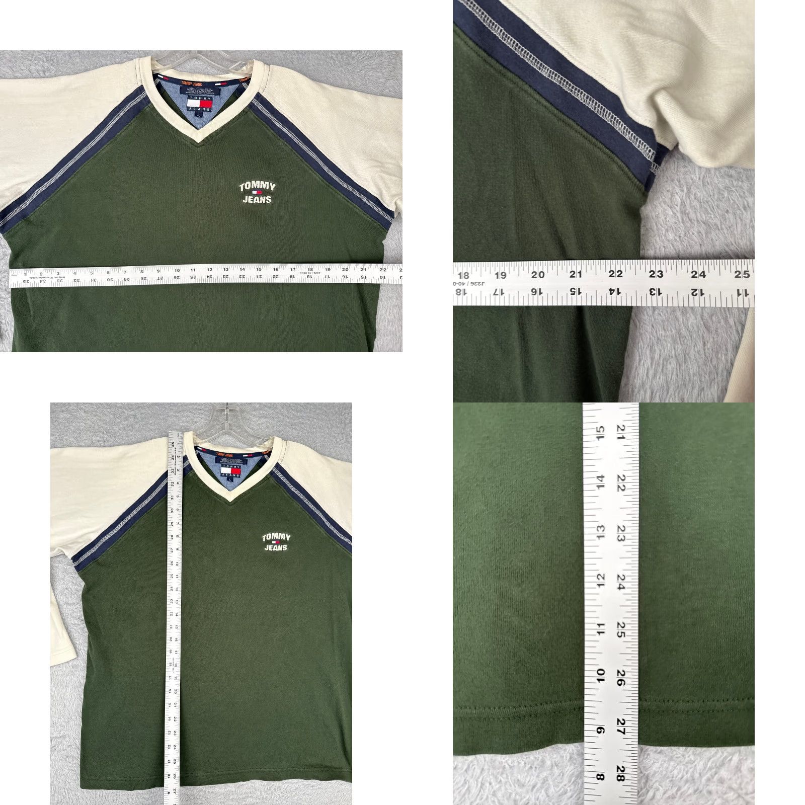 Tommy Hilfiger Tommy Hilfiger Jeans Shirt Adult Large Green Long Sleeve V-Neck 100% Cotton Size US L / EU 52-54 / 3 - 8 Thumbnail