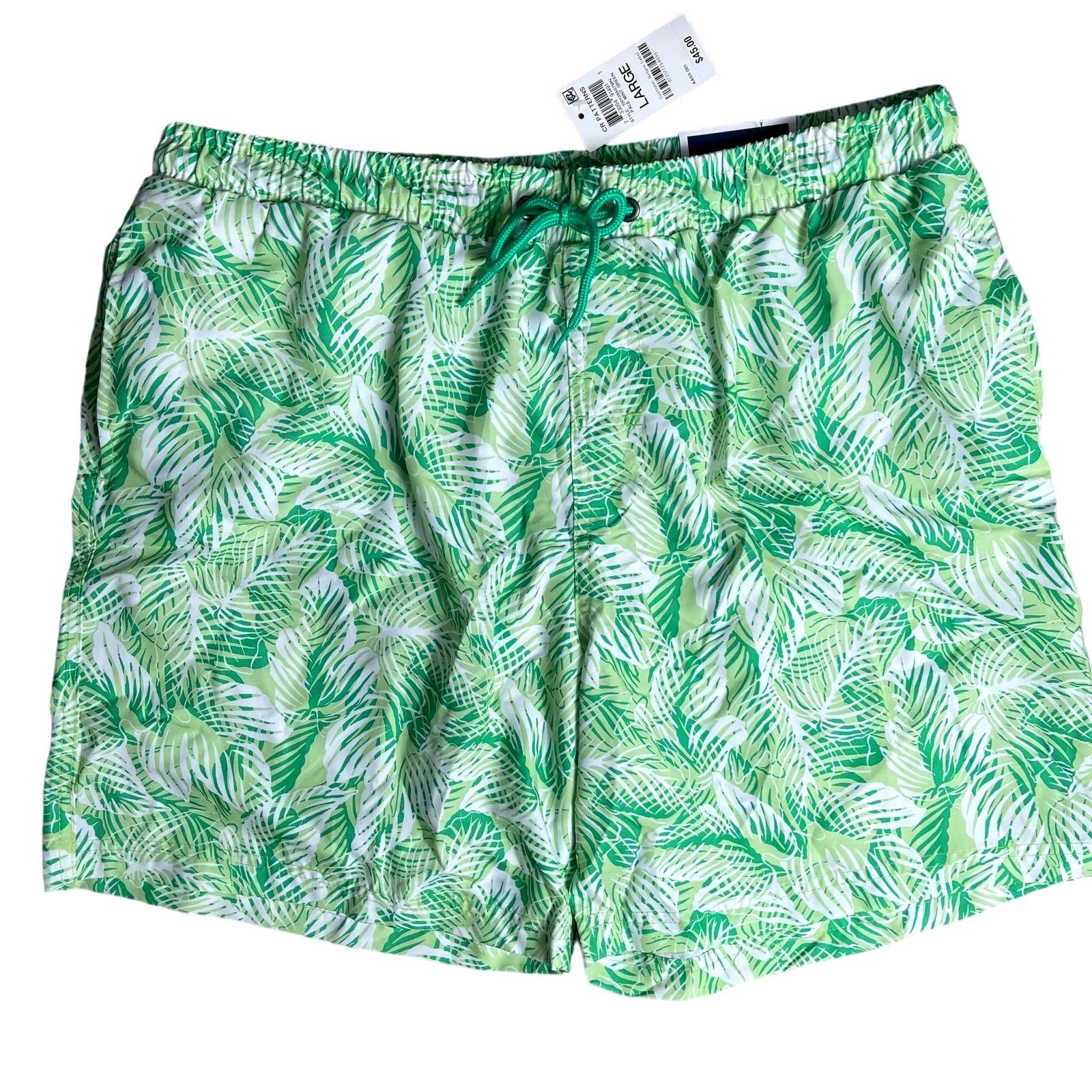 Club Room Club Room Tropical Palm Quick-Dry 7" Swim Trunks Green Large Size US 35 - 1 Thumbnail