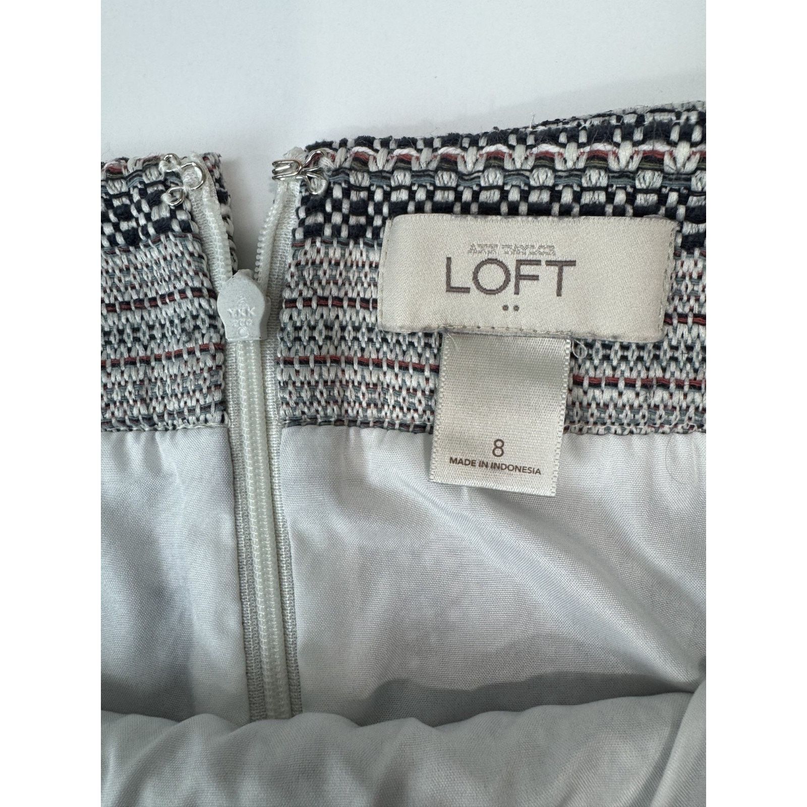 Loft LOFT Textured Woven Mini Skirt Boho Stripe Tweed Office 8 Size 30" / US 8 / IT 44 - 5 Thumbnail