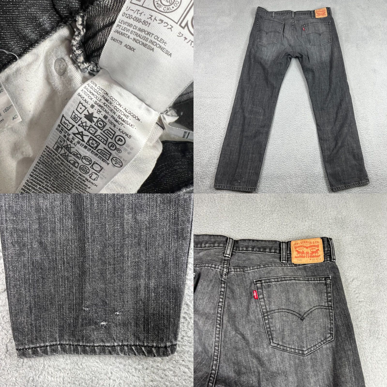 Denime VINTAGE Levis 505 Jeans Men 40x32 Straight Fit Dark Denim Casual Regular Fit Size US 40 / EU 56 - 8 Thumbnail